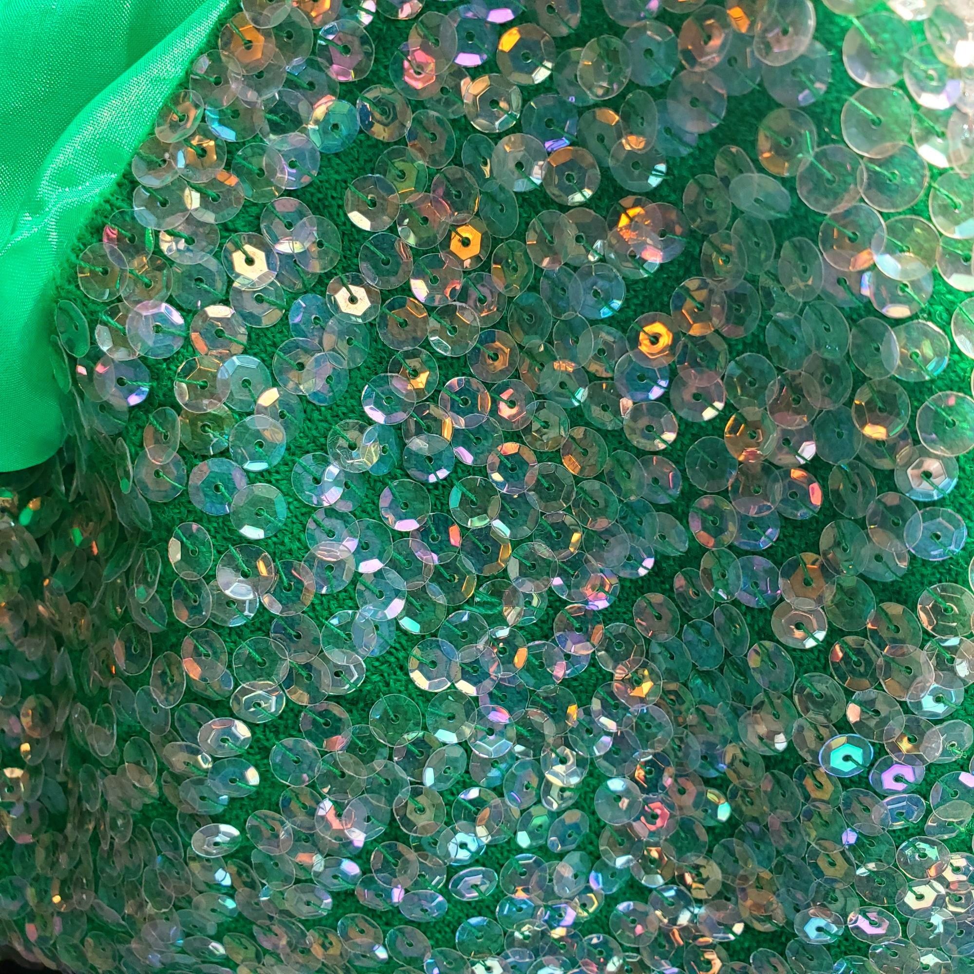 Vintage Vintage Sequin Beaded Green Skirt Set Size L 60s NWOT Cockta Size L / US 10 / IT 46 - 13 Thumbnail