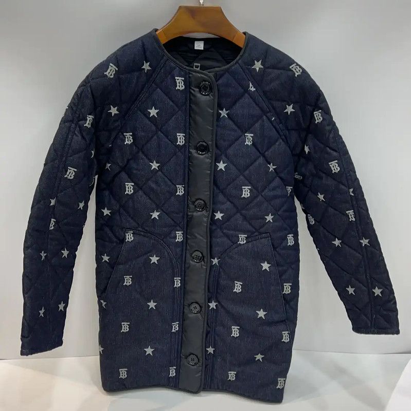 Burberry Blue Star Logo Quilted Cotton Coat