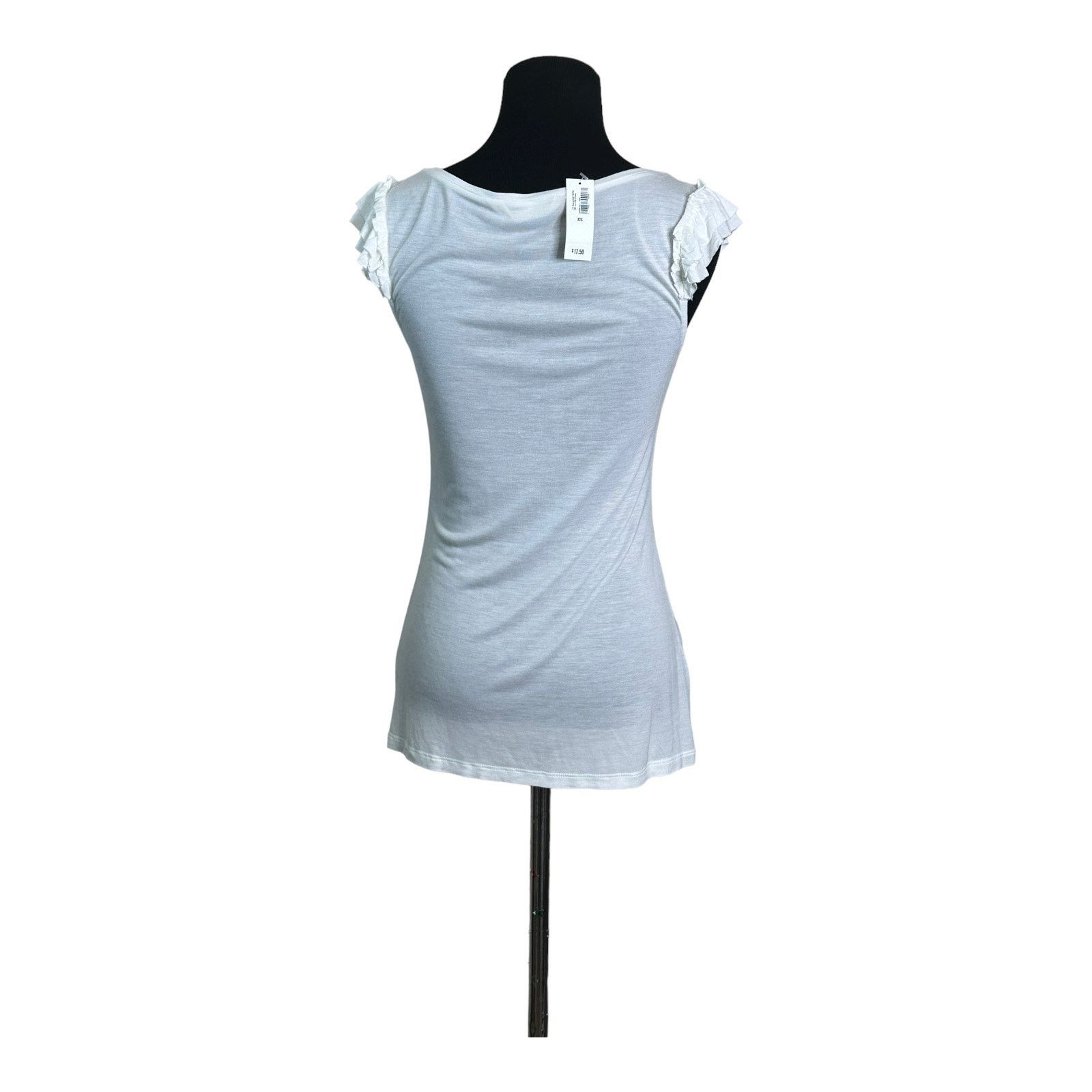 Old Navy Old Navy white short ruffled sleeves top size XS Size XS / US 0-2 / IT 36-38 - 2 Thumbnail
