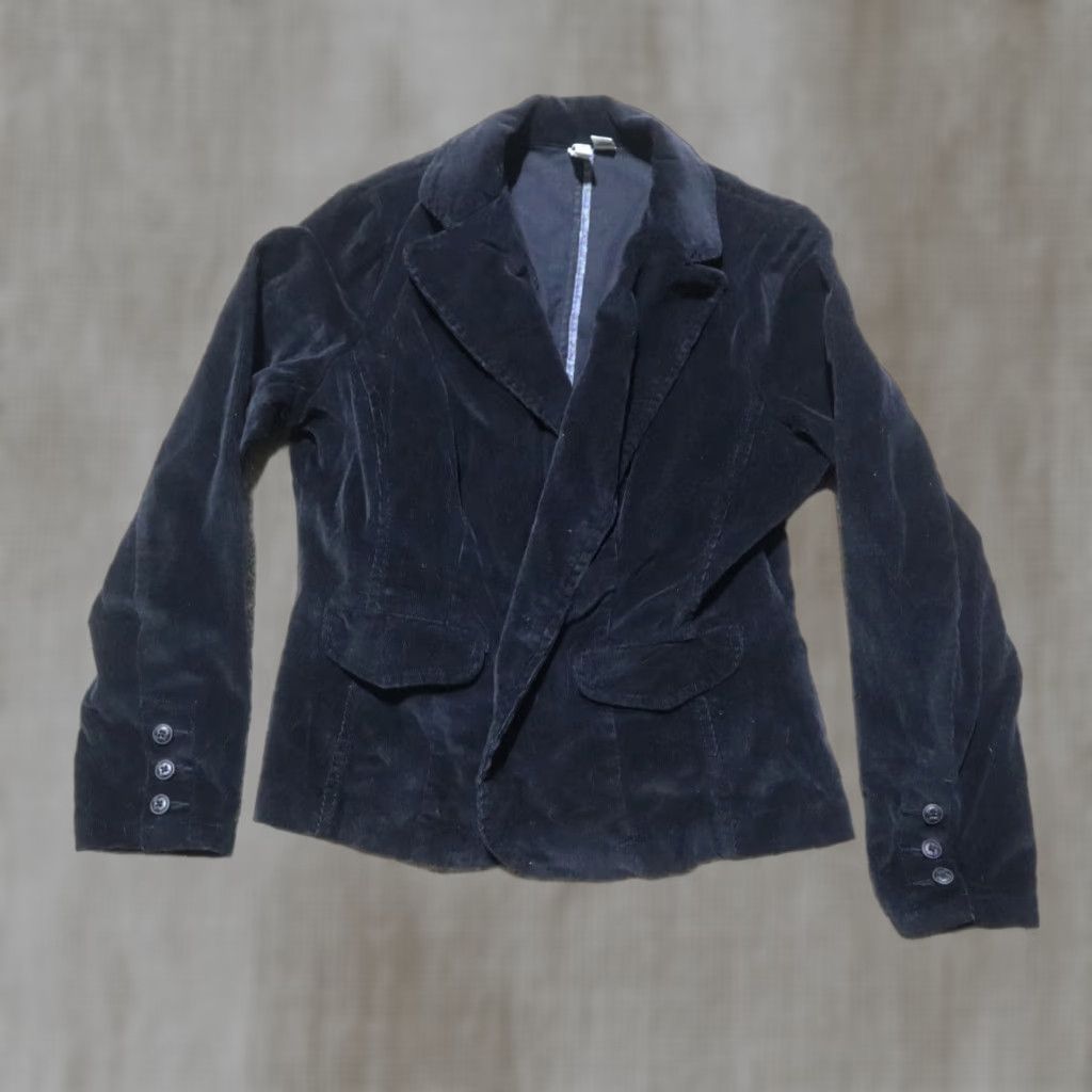 Vintage St Johns Bay Jacket Women's PM Petite Medium Corduroy Black 3 Buttons 2 Pockets Coat Size M / US 6-8 / IT 42-44 - 1 Thumbnail