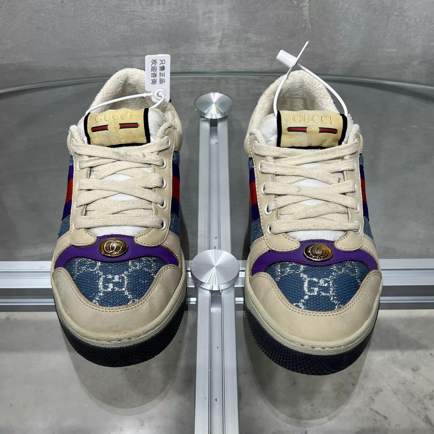 Gucci Gucci distressed sneaker purple 37 women's YH26093 Size US 6.5 / IT 36.5 - 1 Thumbnail