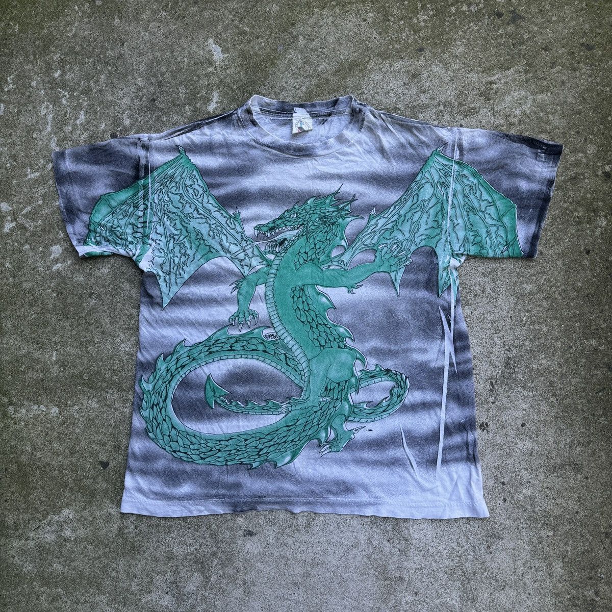 Vintage 90s Paper Thin Dragon Shirt Faded Thrashed ERD Distressed Size US L / EU 52-54 / 3 - 1 Thumbnail