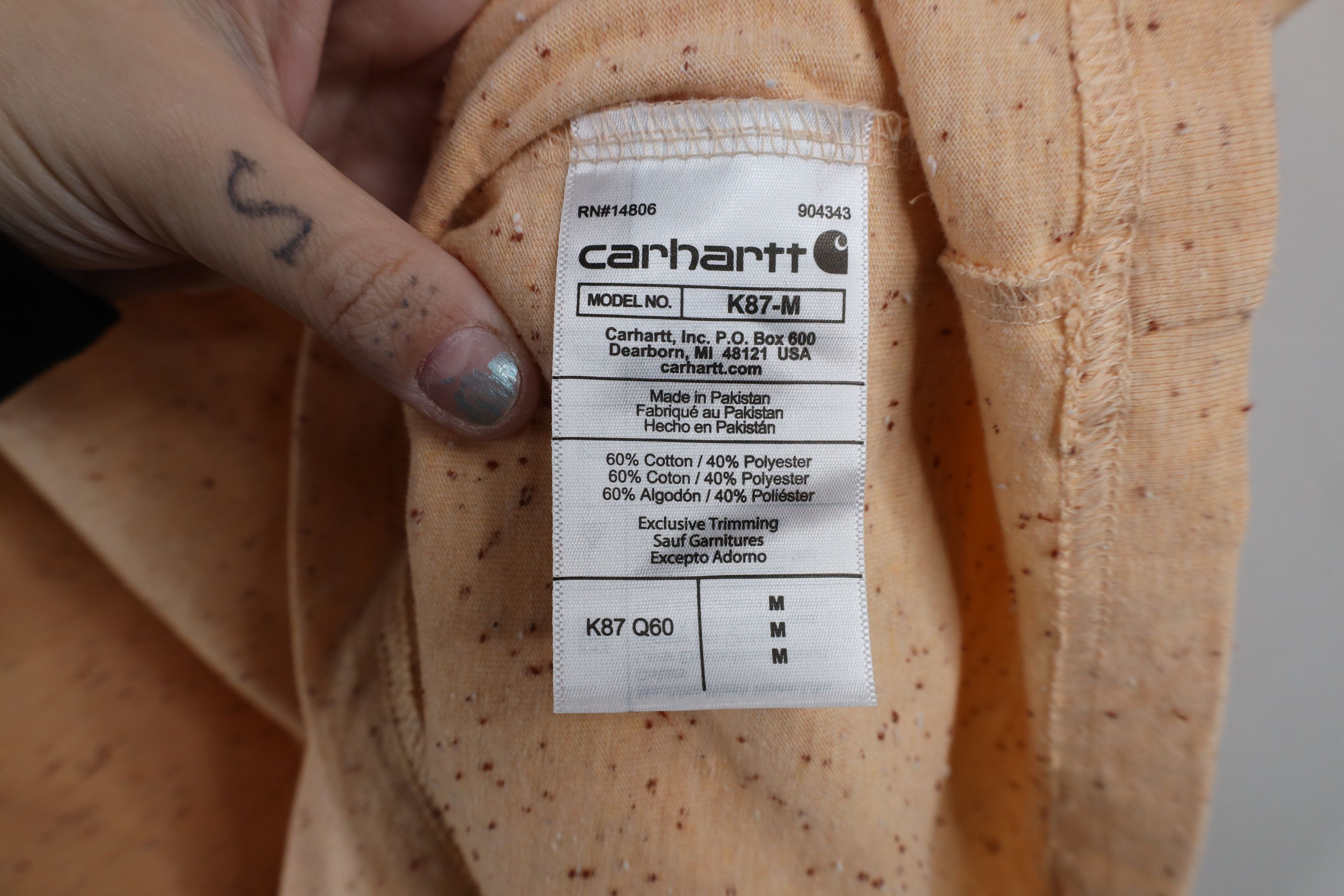 Carhartt × Vintage Vintage Carhartt Fit Rainbow Fleck Spell Out Pocket T-Shirt Size US M / EU 48-50 / 2 - 7 Thumbnail