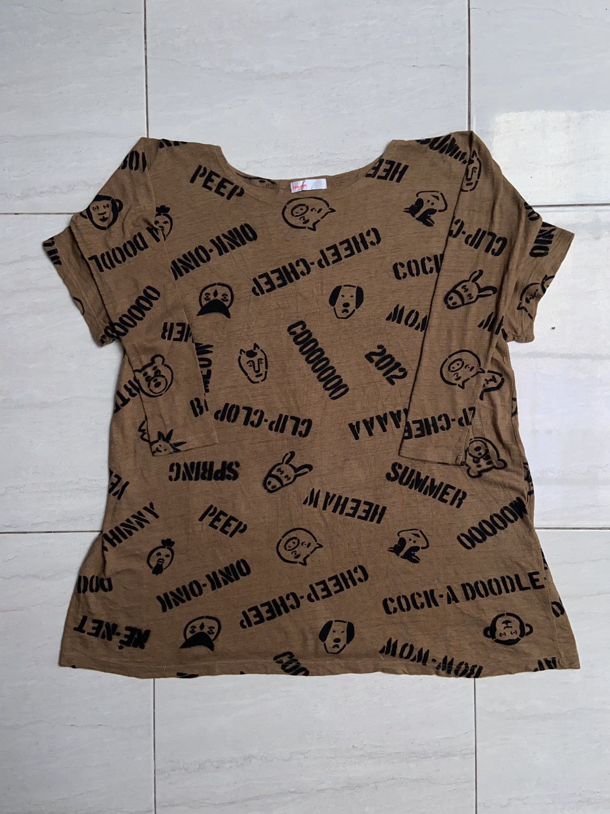 Issey Miyake × Japanese Brand × Ne-Net NE-NET Brown T-Shirt Size US XXL / EU 58 / 5 - 1 Thumbnail