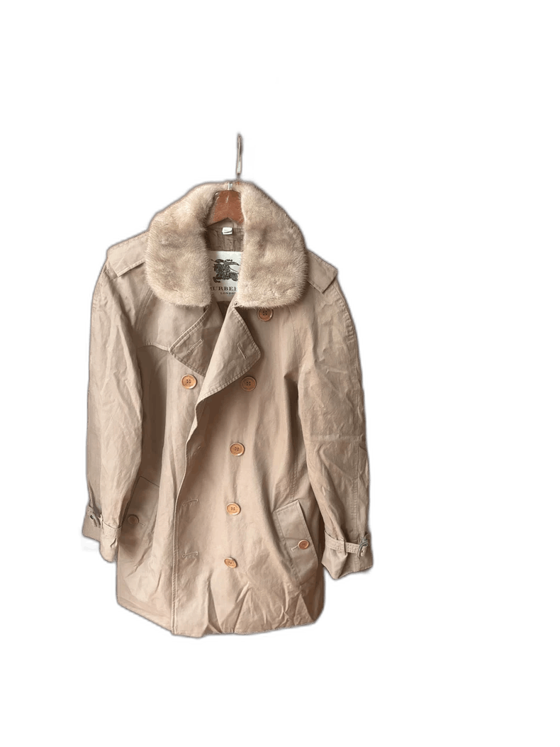 Burberry trench coat with detachable fur collar