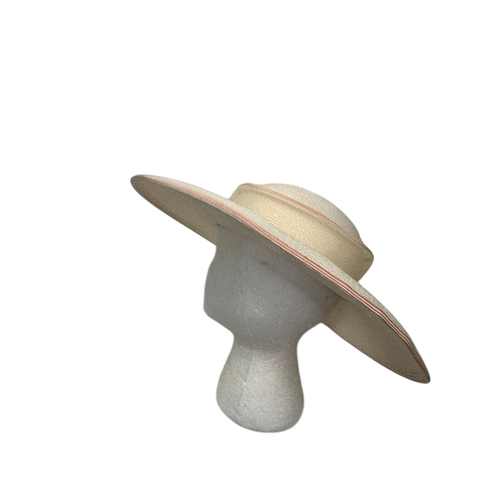 Vintage Vintage Mr. Hi's Ivory Peach Wide Brimmed Church Derby Hat Size ONE SIZE - 4 Thumbnail