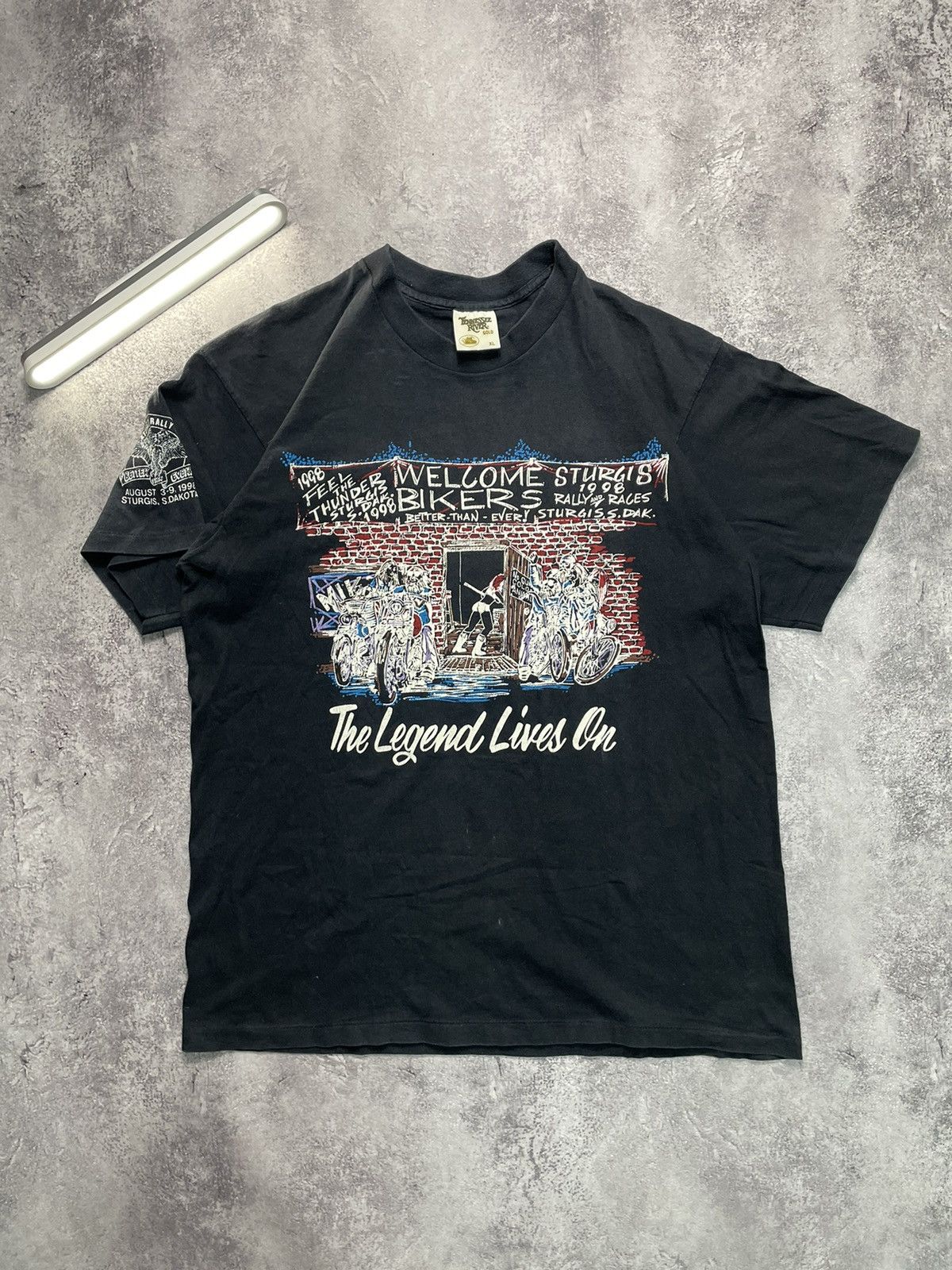 Harley Davidson VTG 1998 Harley Sturgis T-Shirt OG DBL Sided Size US XL / EU 56 / 4 - 1 Thumbnail