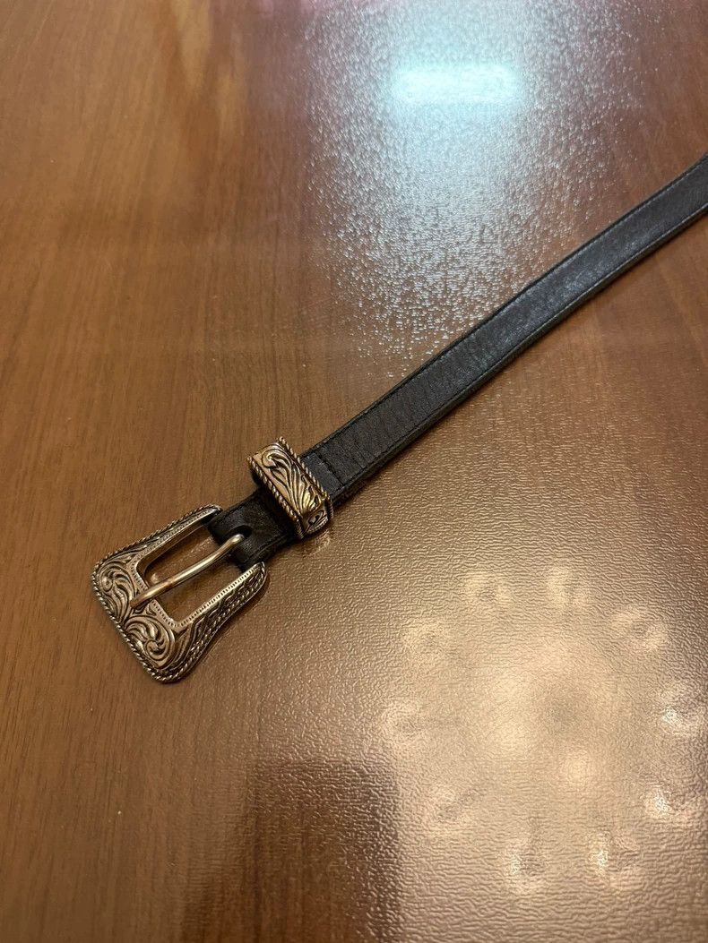 Yves Saint Laurent saint laurent 14ss Black Engraved Belt 2501-Nextarrow Size ONE SIZE - 2 Thumbnail
