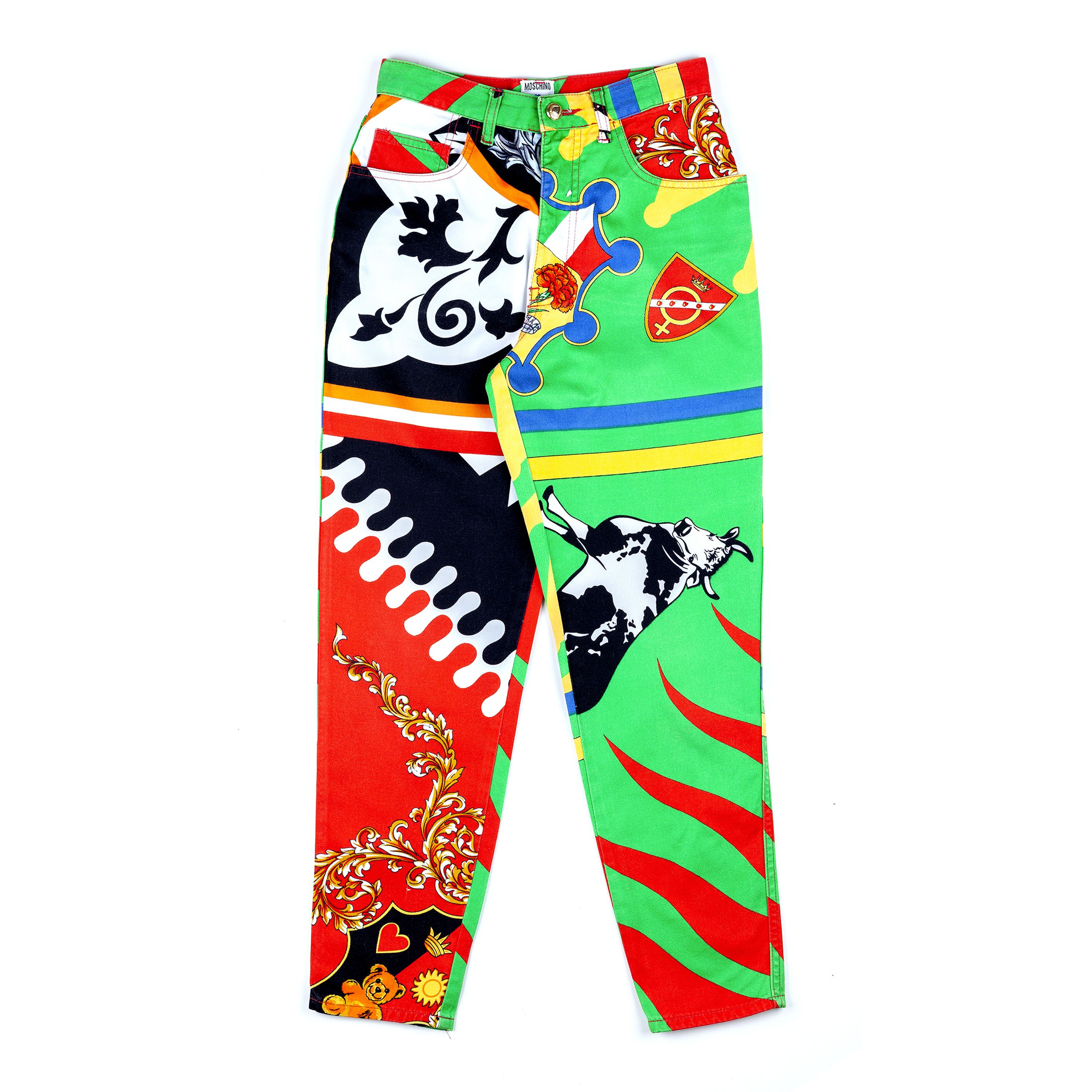 Love Moschino × Moschino Moschino Jeans Multicolor Cow Pants (S) Size 26" / US 2 / IT 38 - 1 Thumbnail