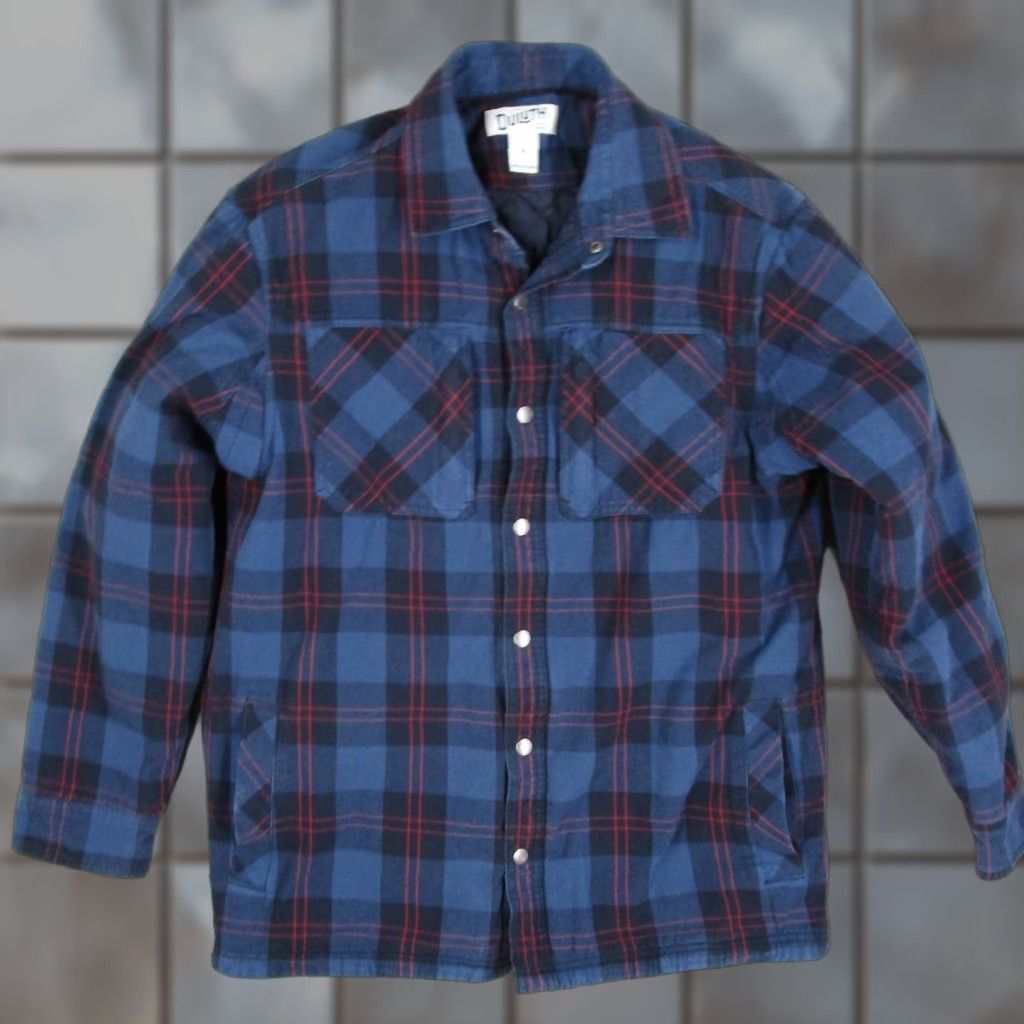Duluth Trading Company Duluth Trading Co Mens Blue Plaid Quilted Lined Flannel Shirt Jacket 80678 M Size US M / EU 48-50 / 2 - 1 Thumbnail