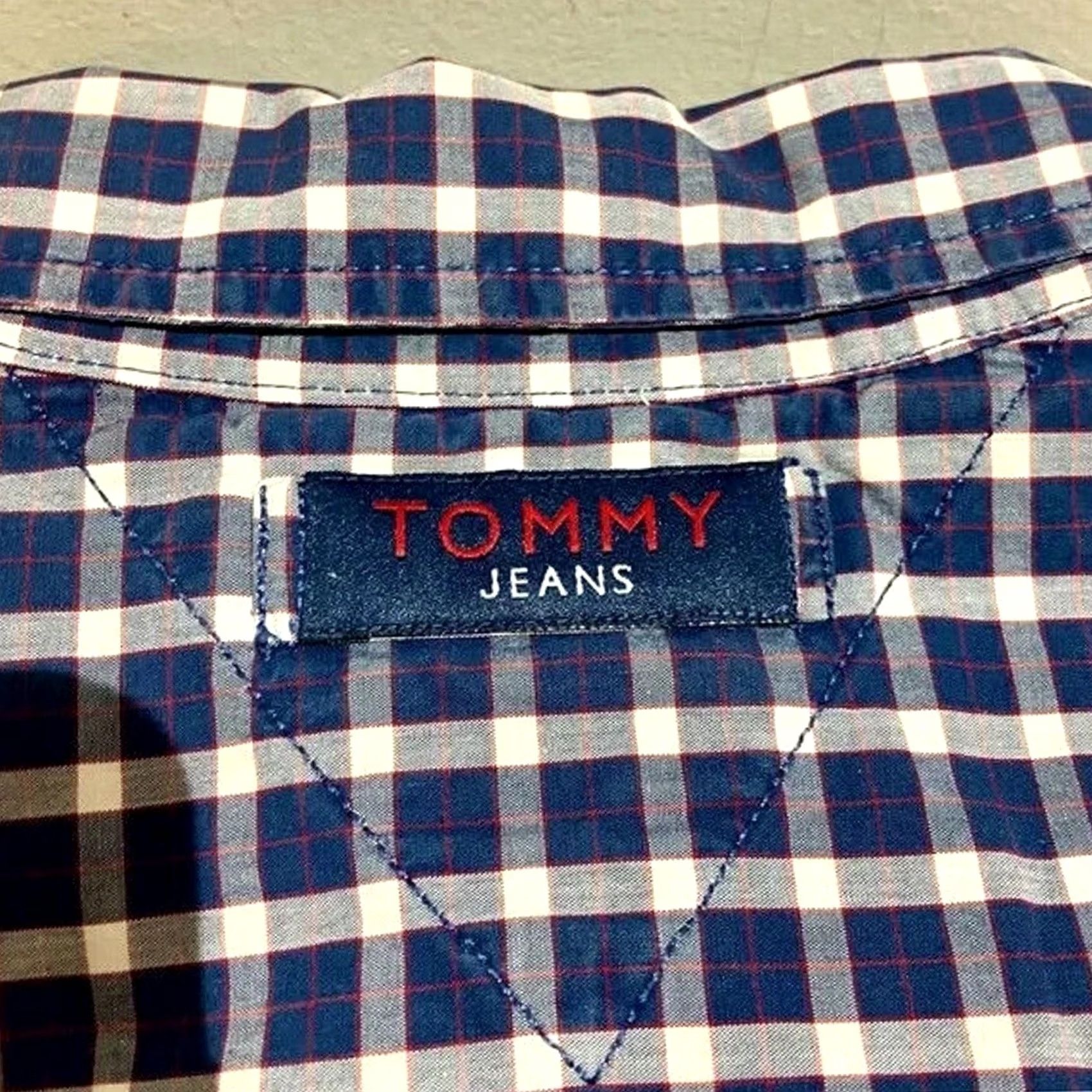 Tommy Hilfiger VINTAGE Tommy Jeans Shirt XXL Button-Up Check 90s Preppy Blue White Red Cotton Men's Size US XXL / EU 58 / 5 - 5 Thumbnail