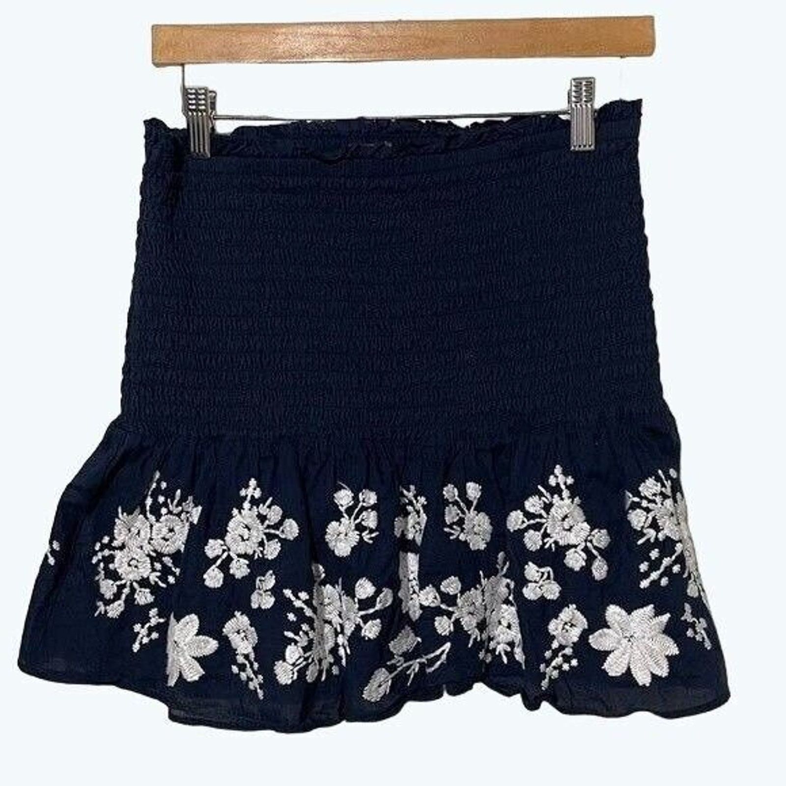 Other Point Sur Skirt Pull-On Stretch Navy & White Floral Small Size 27" / US 4 / IT 40 - 3 Thumbnail
