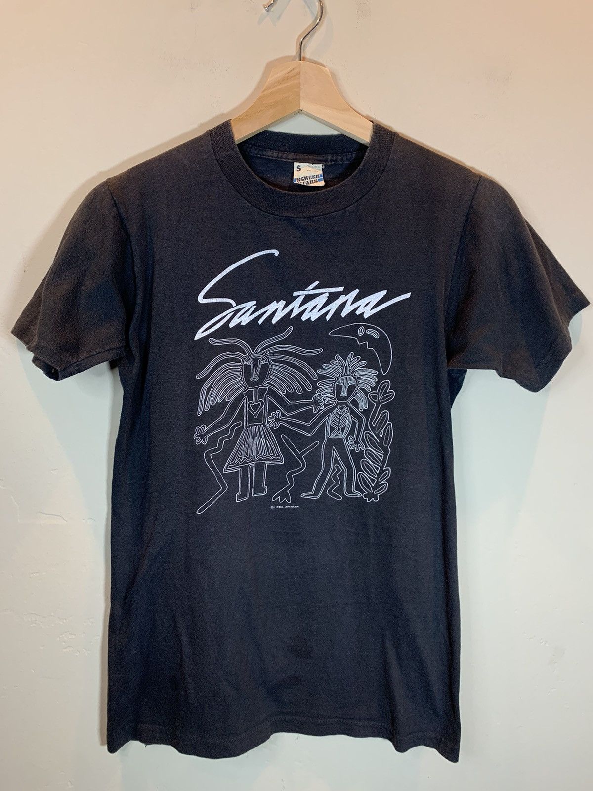 Band Tees × Vintage *RARE* Vintage 1982 Carlos Santana Shangó Tour Art T-Shirt S Size US S / EU 44-46 / 1 - 1 Thumbnail