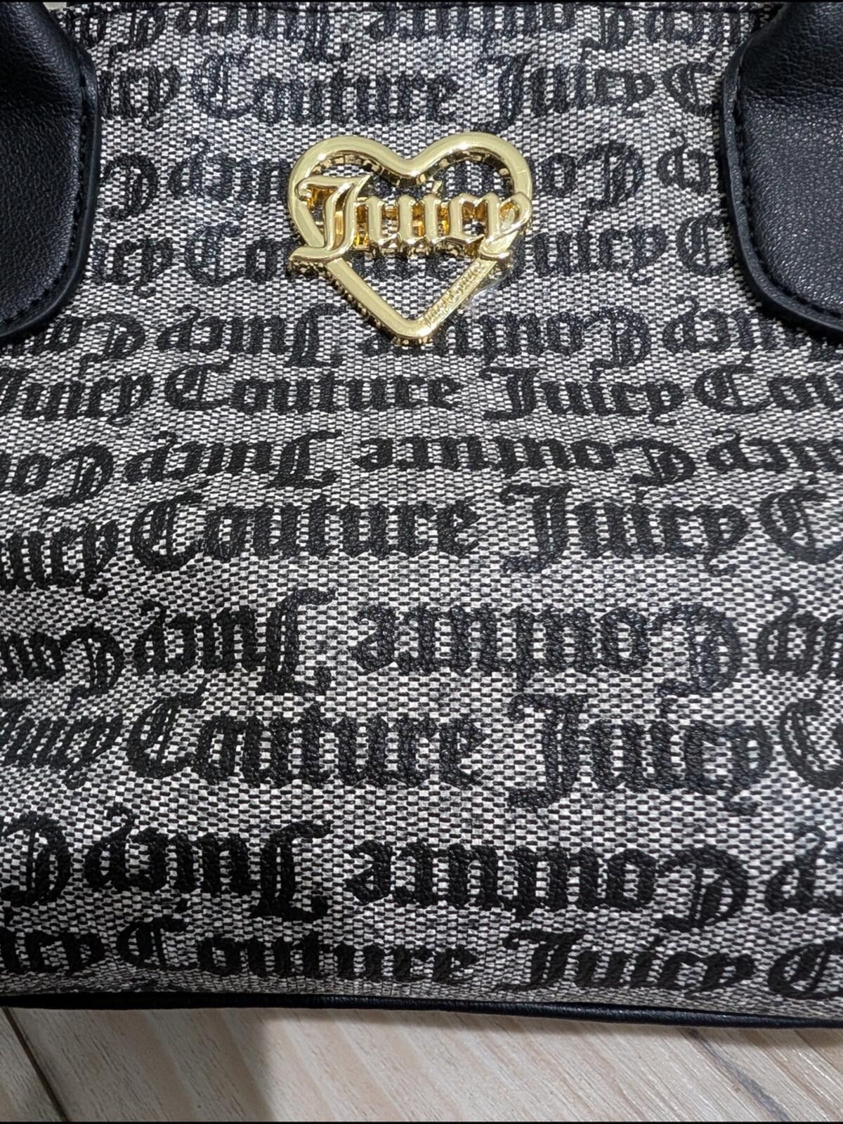 Juicy Couture Jeans Juicy Couture Black Logo Print Mini Satchel - Black/Gray Size ONE SIZE - 3 Thumbnail