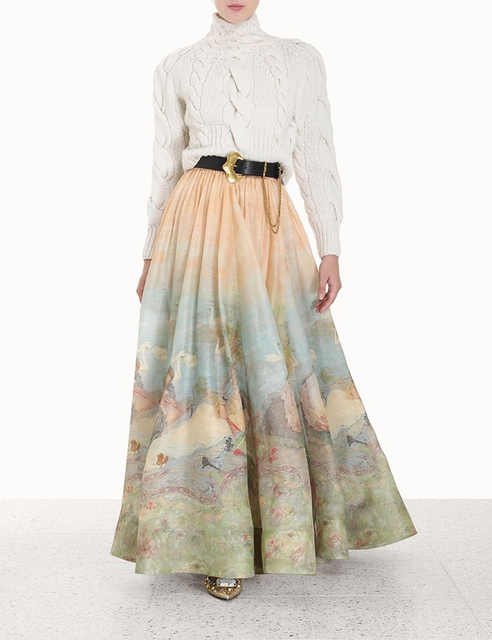 Zimmermann oc11z0325 Luminosity Cable Sweater in Light Beige Size M / US 6-8 / IT 42-44 - 2 Thumbnail