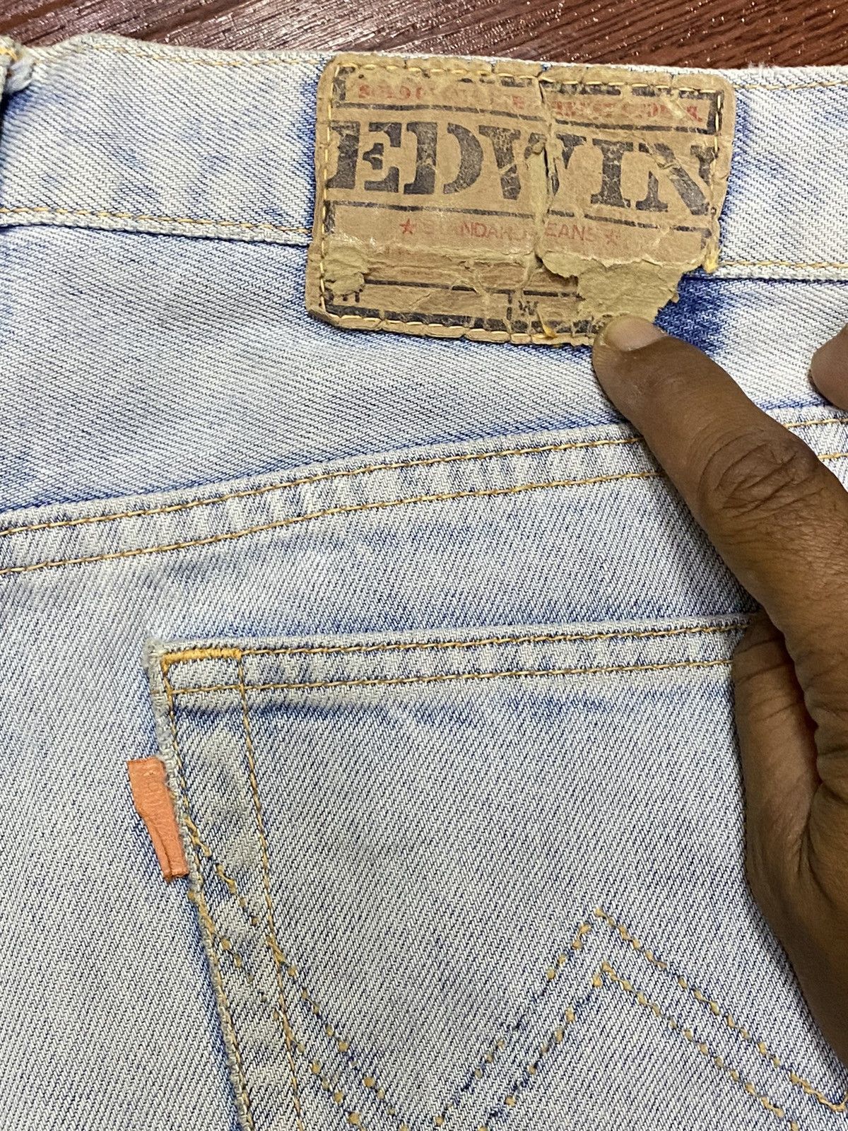 Japanese Brand Vintage Edwin Faded Wash Loose Jeans Size US 30 / EU 46 - 10 Thumbnail