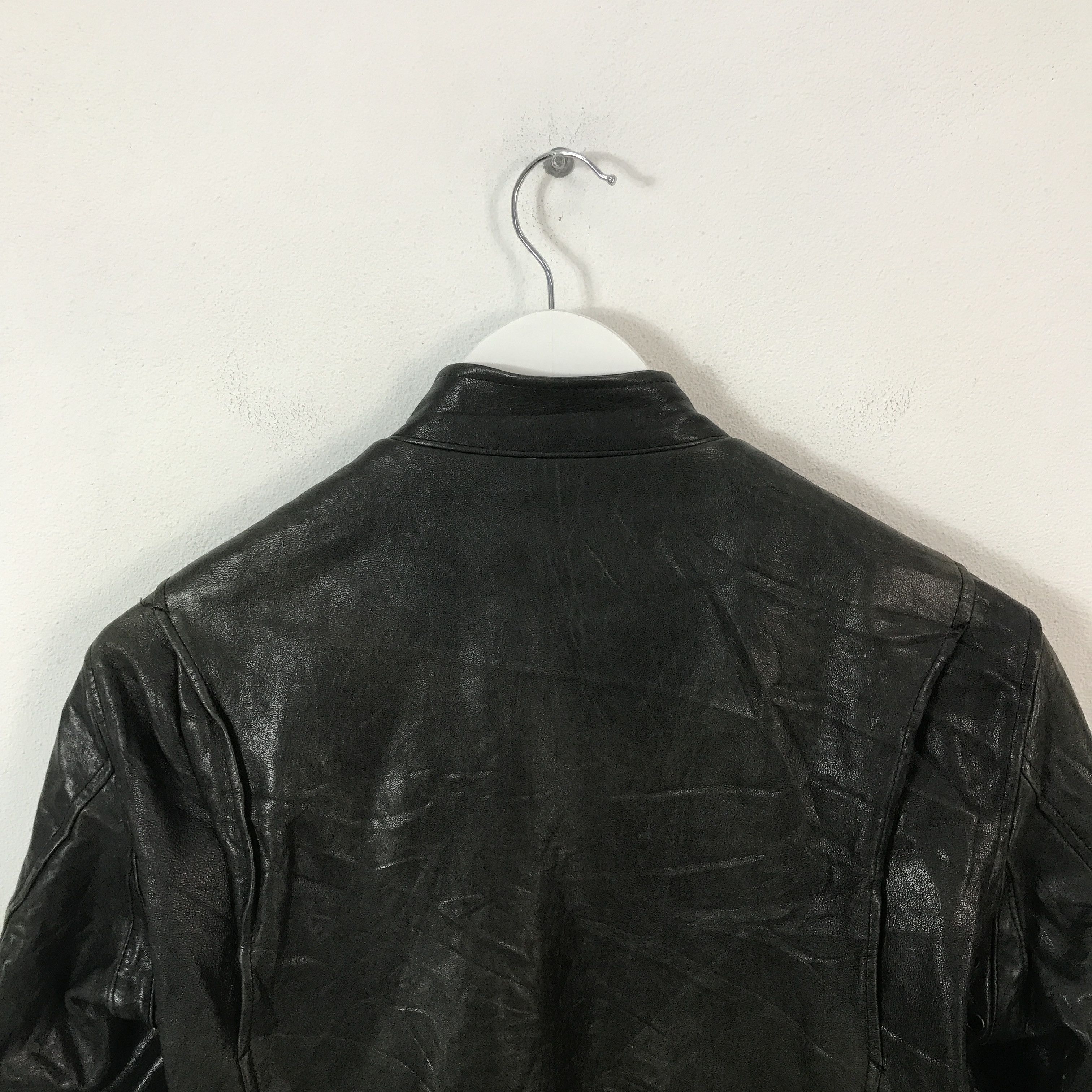 Japanese Brand Vtg green label Leather jacket biker style Size US S / EU 44-46 / 1 - 4 Thumbnail