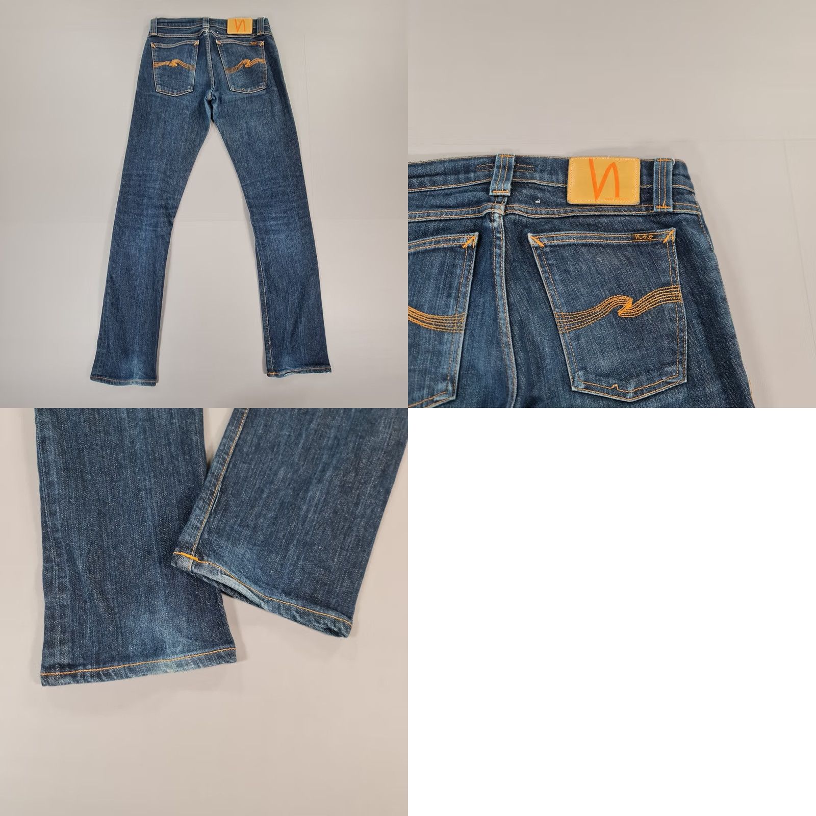 Denime Nudie Womens Jeans Blue W29 L33 Super Slim Fit Stretch Denim Low Rise Jeans Womens Slim Blue 90s? Size 29" - 8 Thumbnail