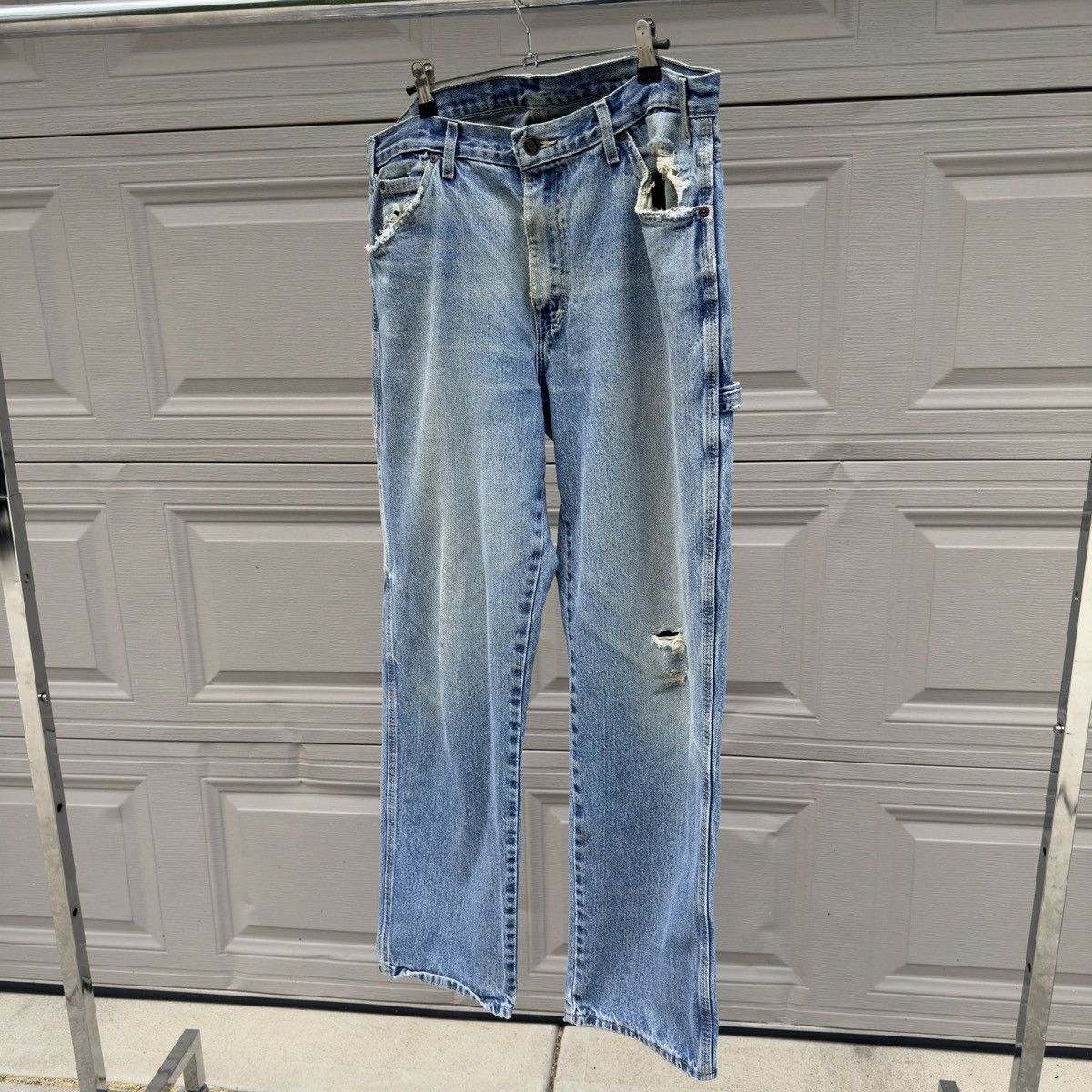 Vintage Dickies Thrashed Faded Distressed Work Jeans ERD Grunge Size US 34 / EU 50 - 6 Thumbnail