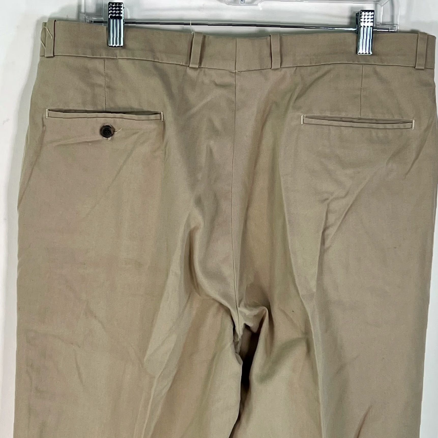 Farah Farah Mens Flat Front Khaki Dress Pants Size 36X33 Beige Regular Size US 36 / EU 52 - 4 Thumbnail