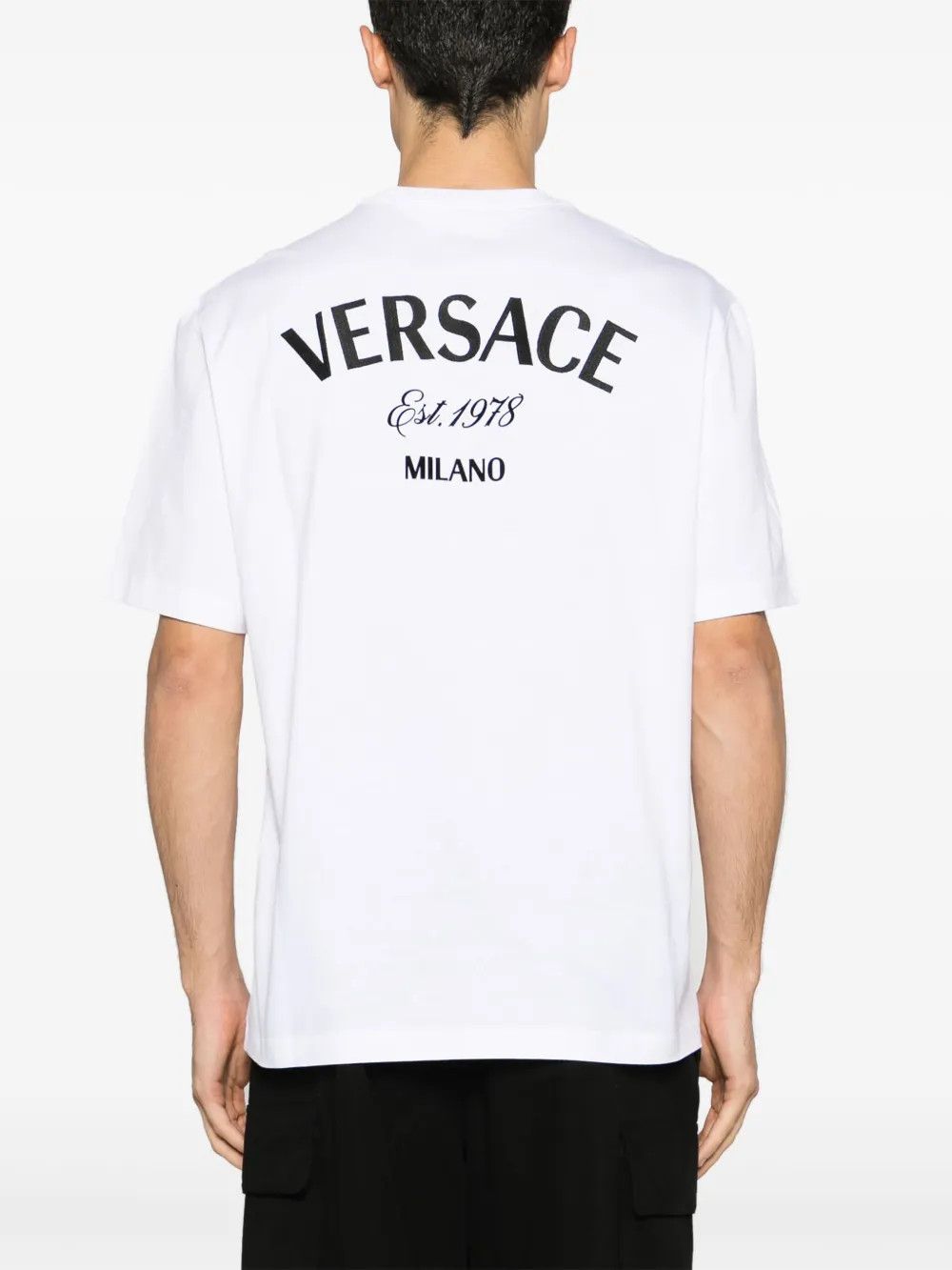 Versace o1y0525 Logo Crewneck T-Shirt in White Size US M / EU 48-50 / 2 - 4 Thumbnail