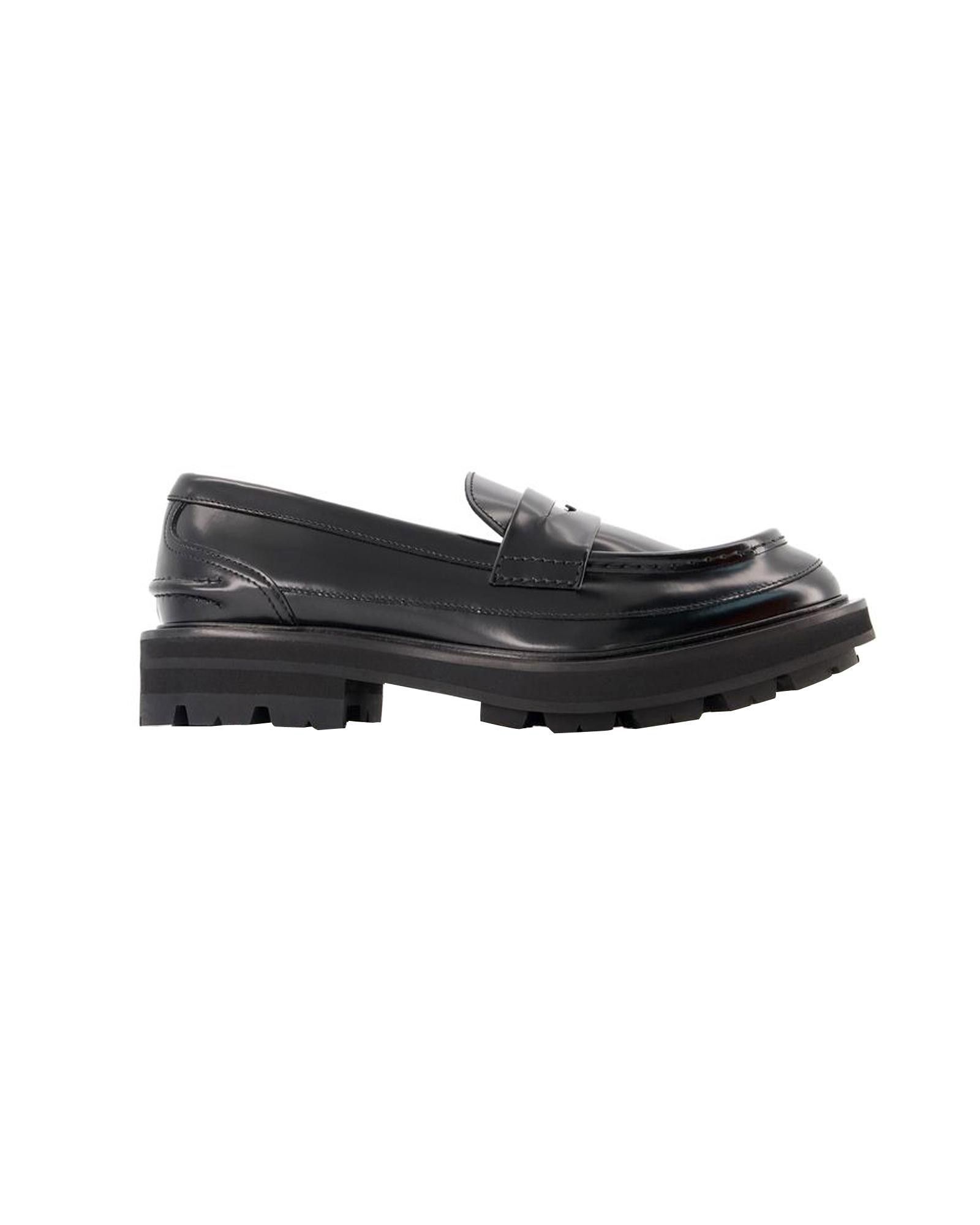 Alexander Mcqueen Oversize Flat Shoes - Black Leather, Women's (Size 11) Product Image