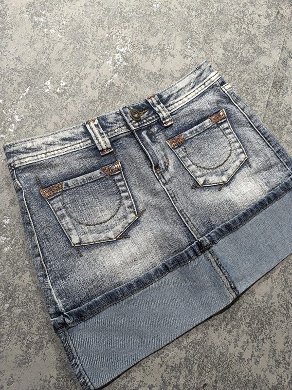 Hysteric Glamour × Miss Sixty STONE WASH MISS SIXTY BALENCIAGA STYLE MINI SKIRT Size 27" / US 4 / IT 40 - 3 Thumbnail