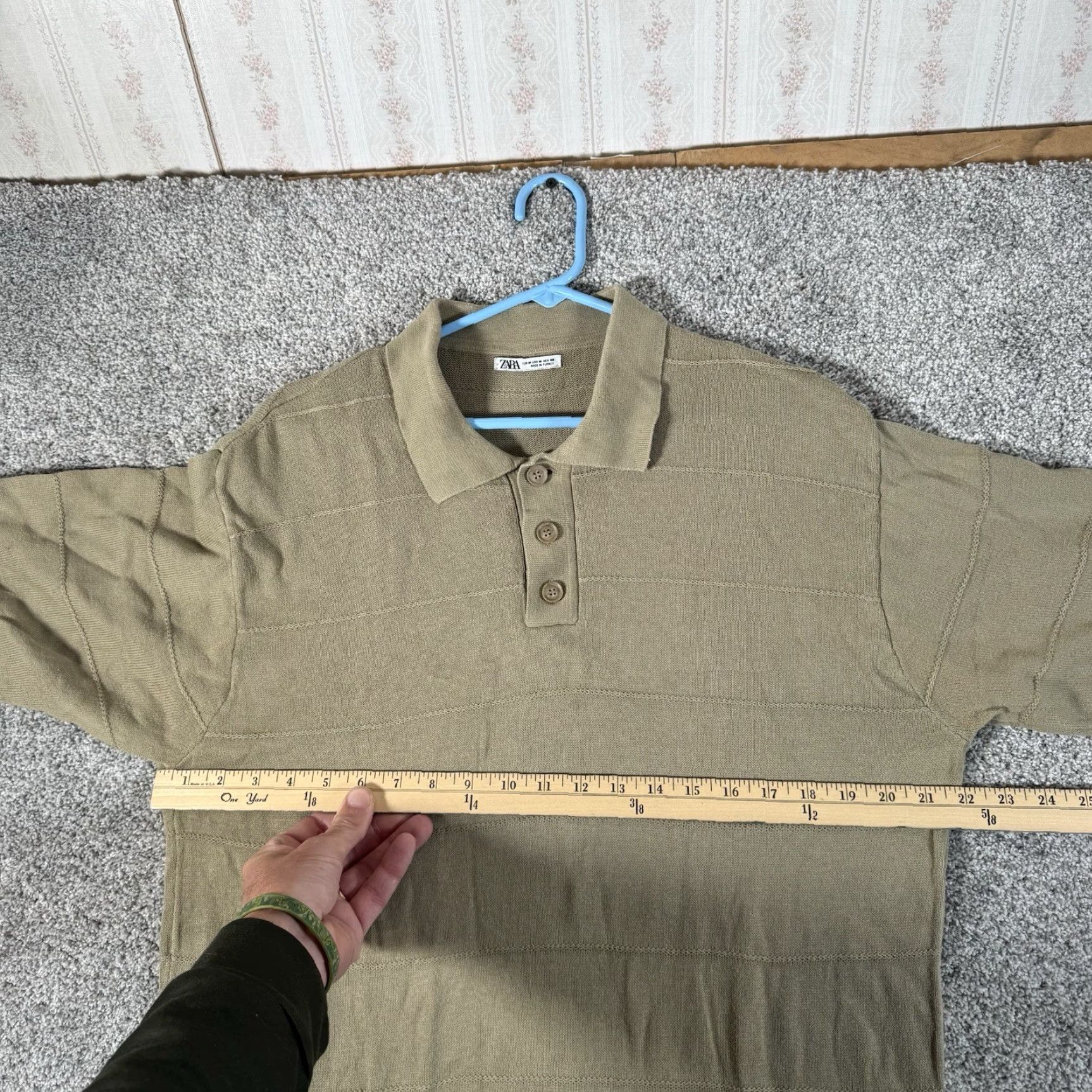 Zara Zara Knit Polo Sweater Size M Beige Textured Quiet Luxury Old Money Minimalist Resort Pullover Mens Knit Cotton Size US M / EU 48-50 / 2 - 3 Thumbnail