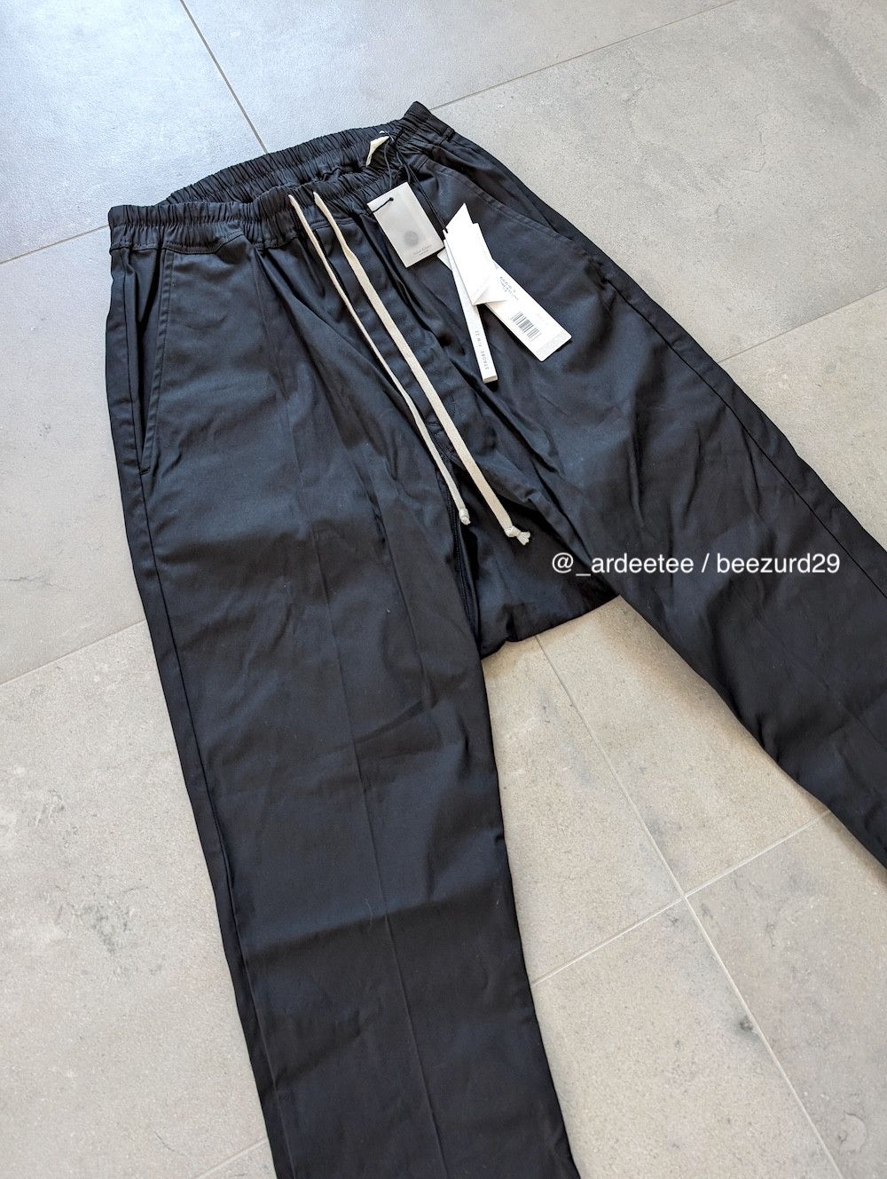 Rick Owens *NEW* DRAWSTRING DROP CROTCH PANTS FW22 STROBE Size US 32 / EU 48 - 2 Thumbnail