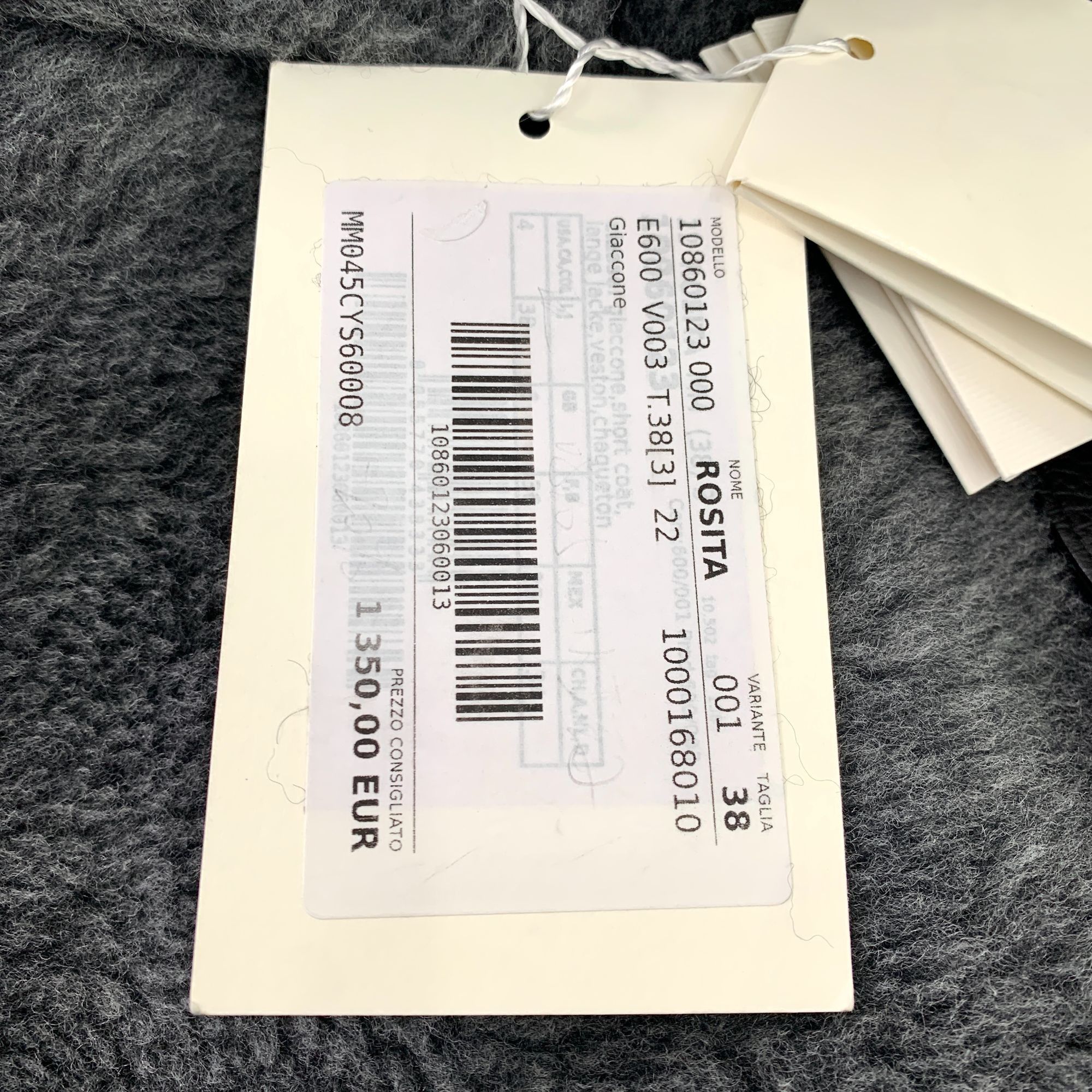 Max Mara Maxmara Teddy Wool-Blend Short Coat Jacket Dark Grey Size 38 Size XS / US 0-2 / IT 36-38 - 3 Thumbnail