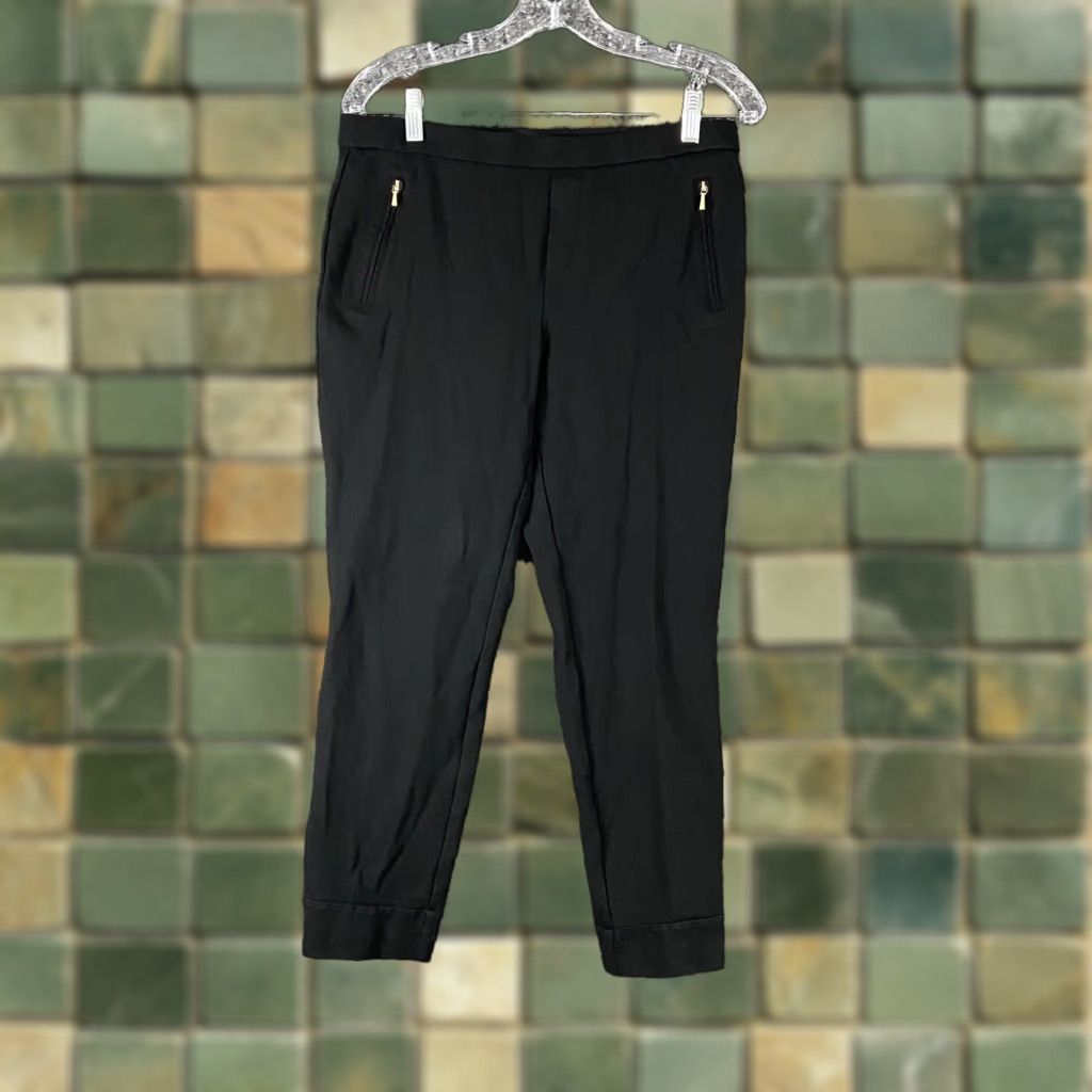 Vintage Ivanka Trump Pants Women M Black Skinny Zipper Pockets Womens Size 32" / US 10 / IT 46 - 1 Thumbnail
