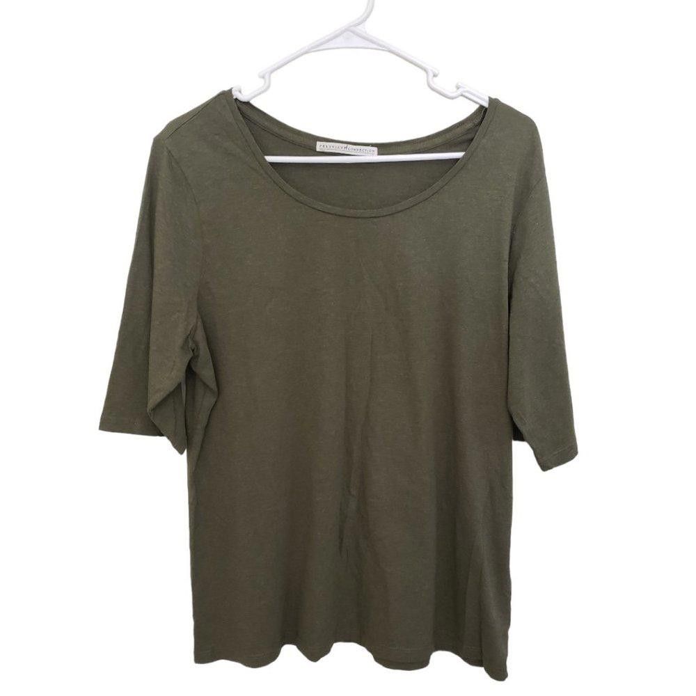Designer CT543 Peruvian Connection Ladies Olive Green T-shirt L Size L / US 10 / IT 46 - 1 Thumbnail