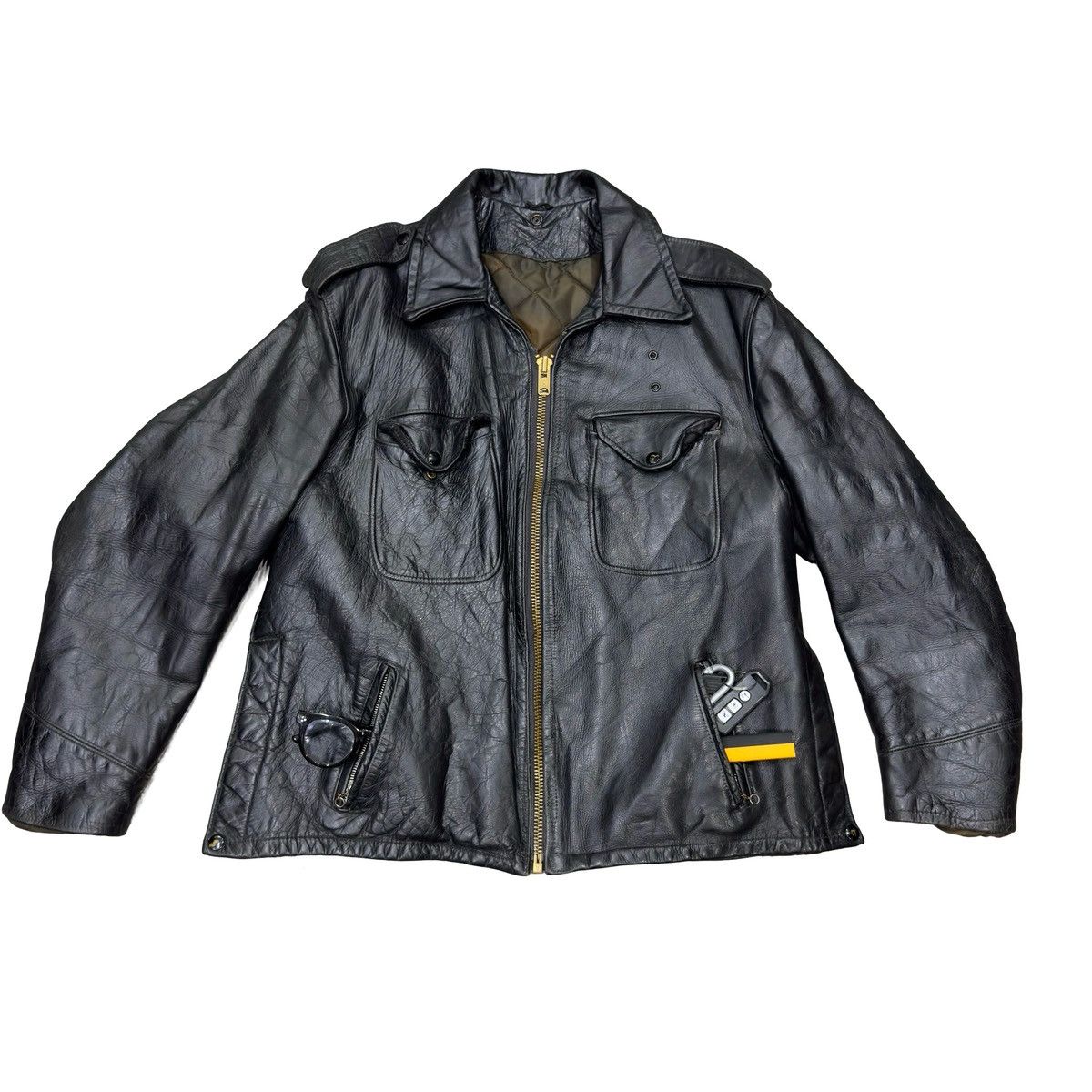 Vintage Schott Nyc Dur O Jack Police Leather Jacket