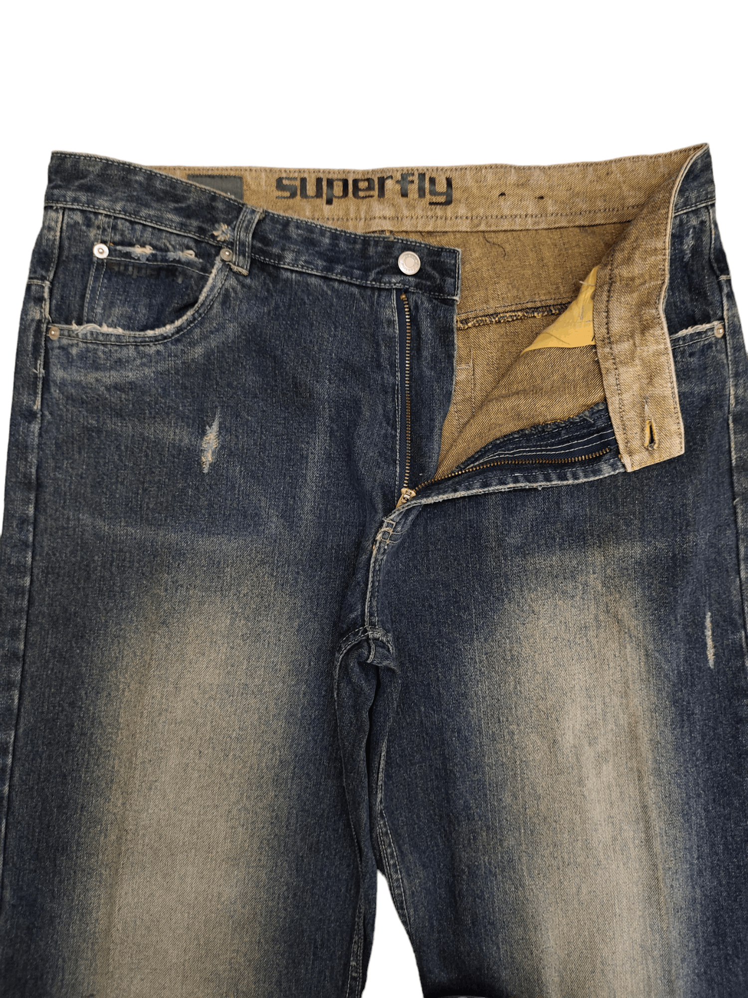 Hysteric Glamour Baggy Jeans Industrie Sand Wash Ripped Denim Wide Loose Y2k Size US 37 - 9 Thumbnail