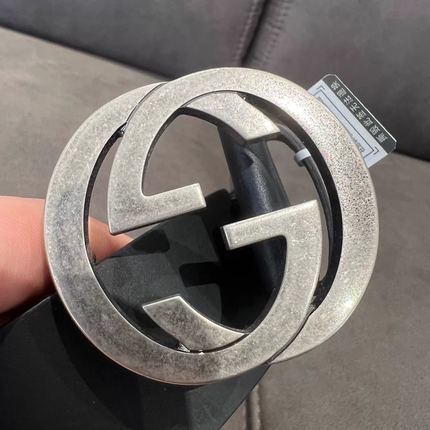 Gucci GUCCI Double G Black & Silver Belt 90 New Size ONE SIZE - 3 Thumbnail