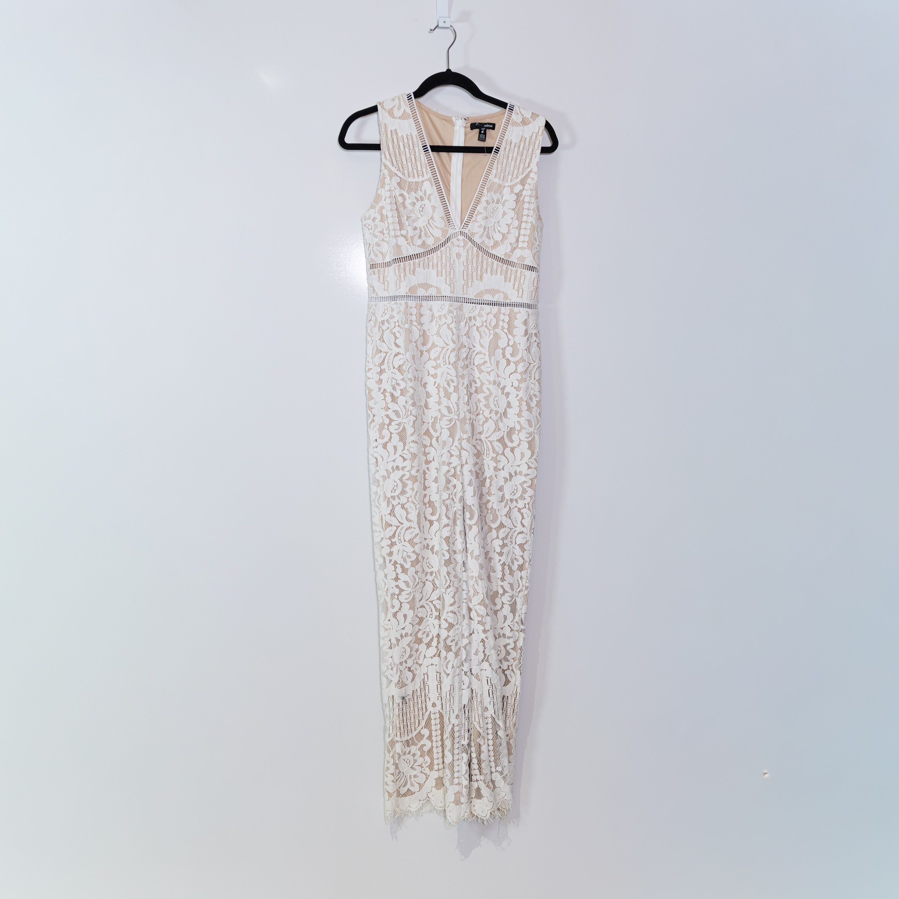 AQUA Aqua Women's Allover White Ivory Lace Nude Size 27" / US 4 / IT 40 - 1 Thumbnail