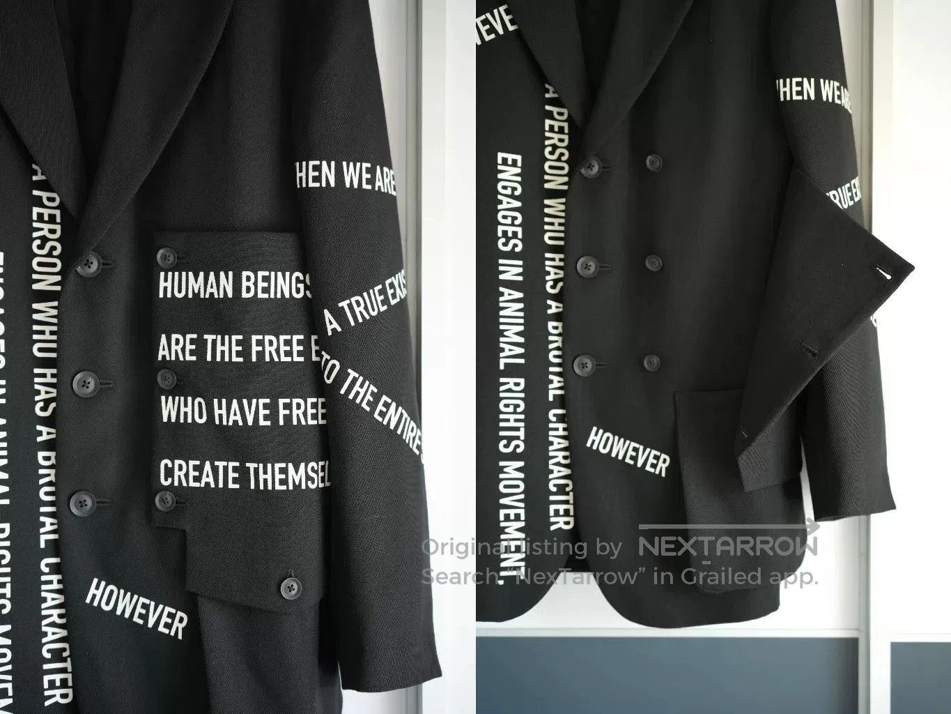 Yohji Yamamoto Yohji Yamamoto Black Suit with Statements. Size US S / EU 44-46 / 1 - 4 Thumbnail