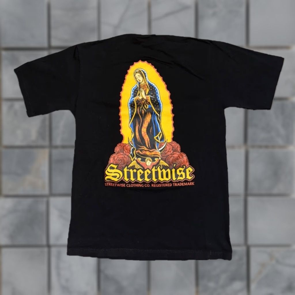 Vintage Streetwise Our Lady of Guadalupe Graphic T-Shirt Black M Mens Crew Neck Short Sleeve Graphic Print 2000s Streetwear Chicano Vintage No Size US M / EU 48-50 / 2 - 1 Thumbnail