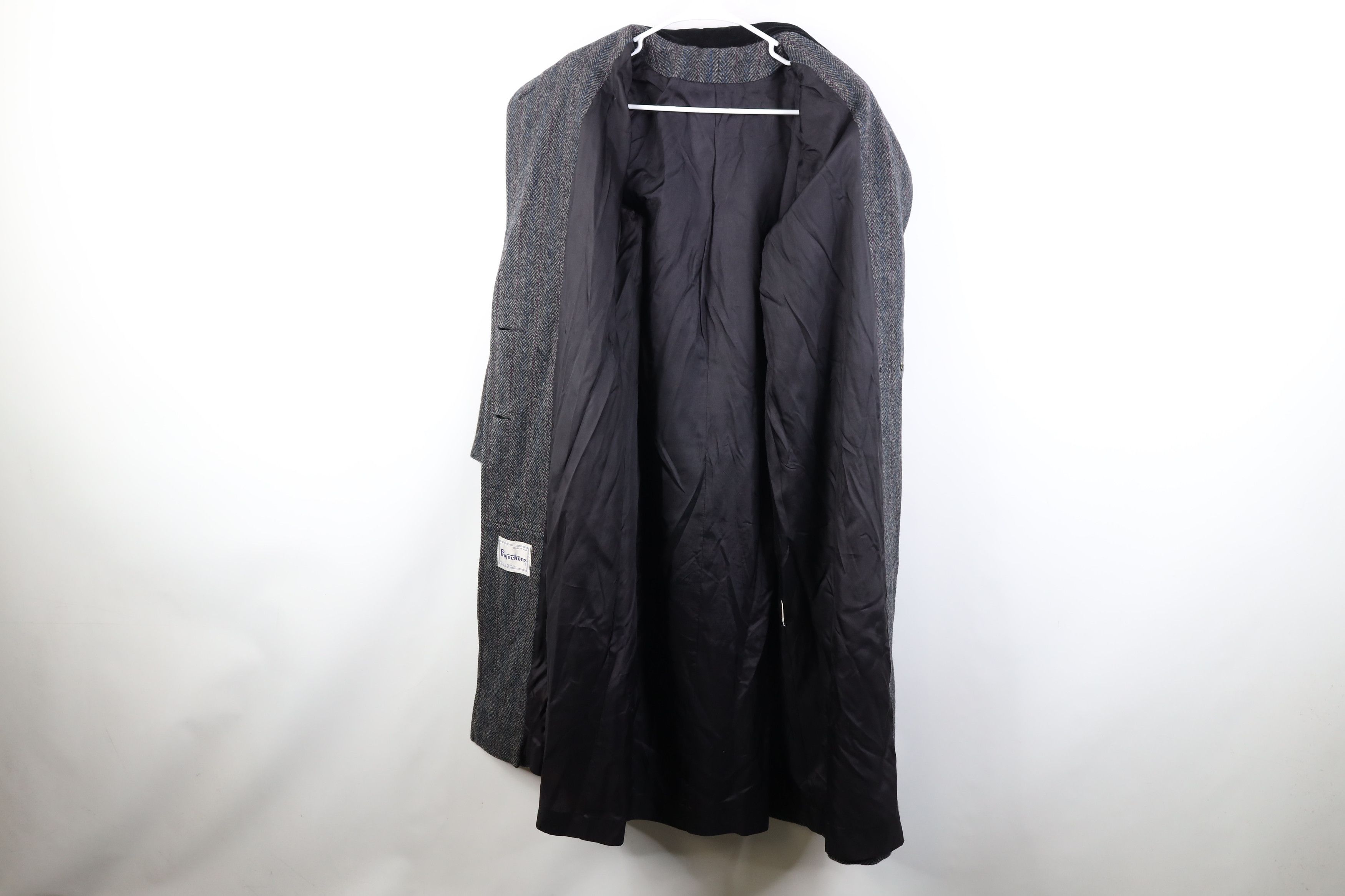 Vintage Vintage 70s Streetwear Wool Tweed Herringbone Overcoat USA Size L / US 10 / IT 46 - 9 Thumbnail