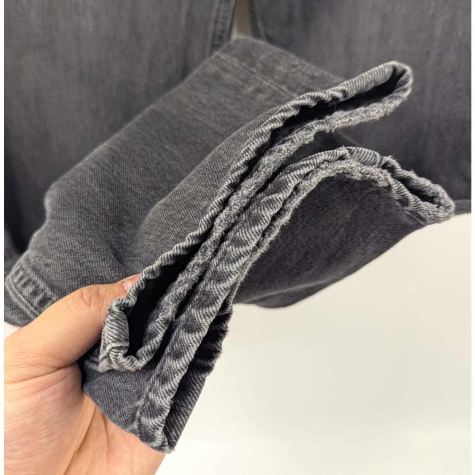 Agolde AGOLDE Jeans Womens 23 High Rise Straight Denim Black Charcoal Wash Size 40" / US 18 - 2 Thumbnail