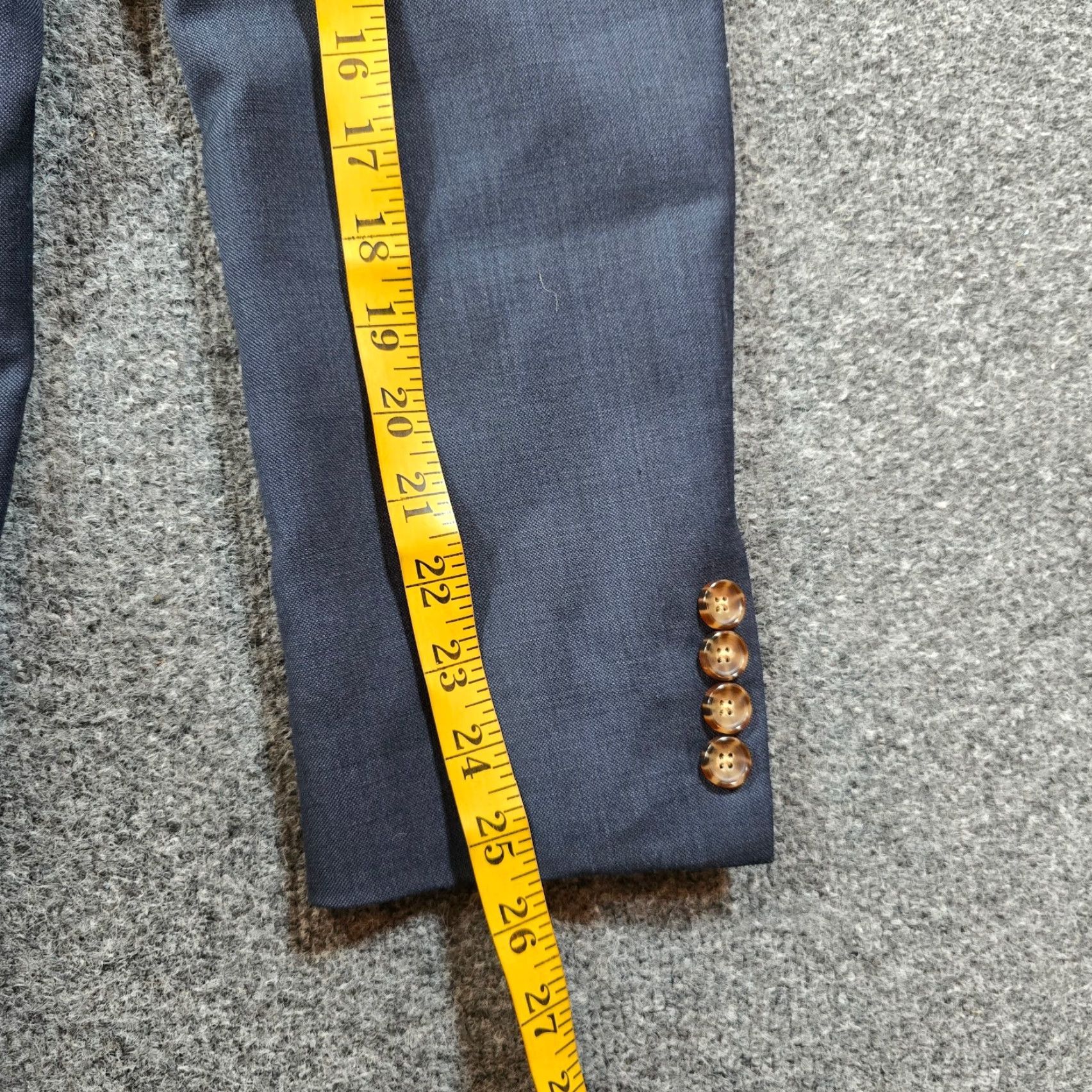 J.Crew J.CREW Blazer Men 40L Blue Wool Thompson Career Sport Coat Jacket Classic Blazer, 2 Button, Solid, Wool, Regular, Size 40, Classic Fit, Blue, Mens Size 40R - 6 Thumbnail