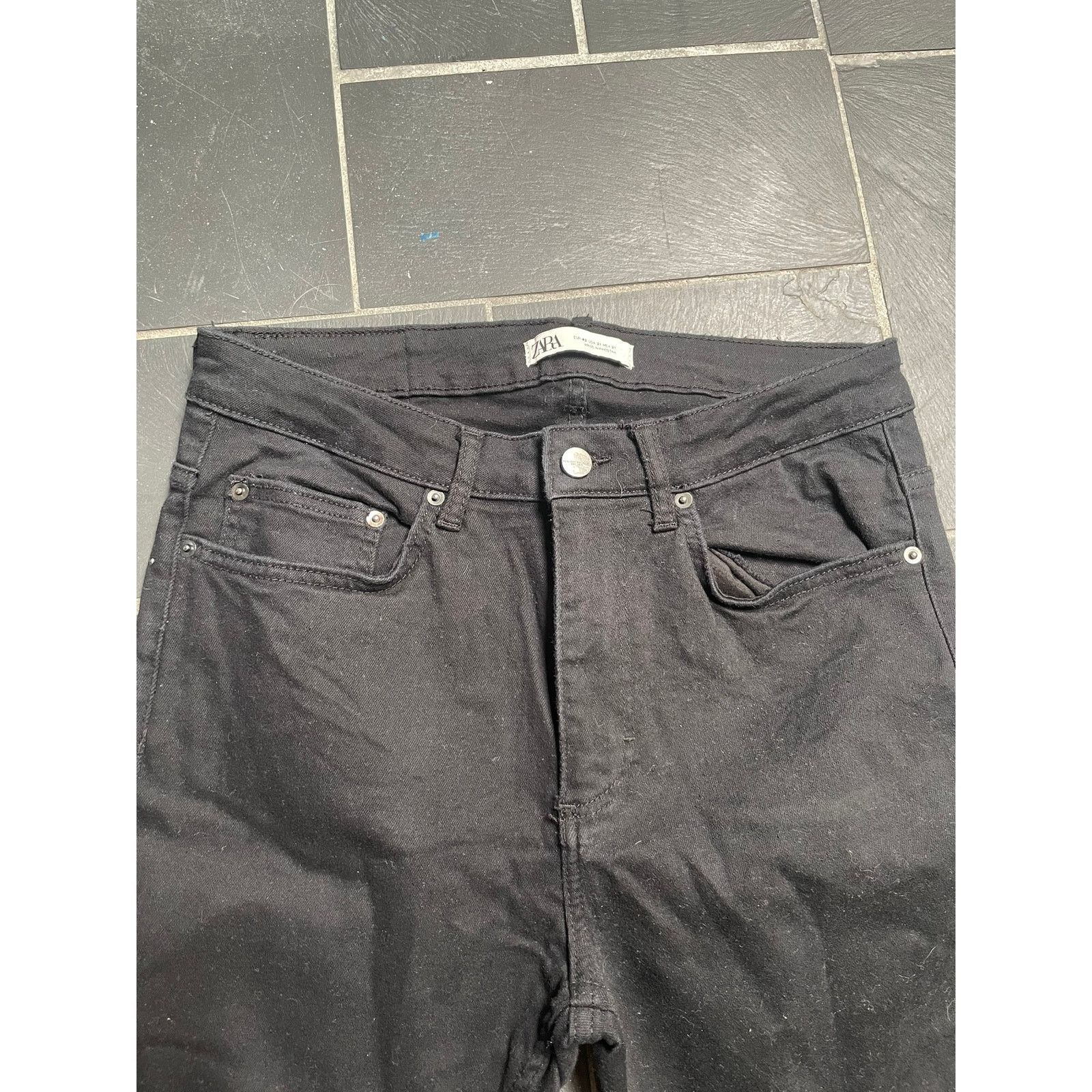 Zara Jet Black Skinny Jeans Size 31 ZARA Size US 31 - 2 Thumbnail