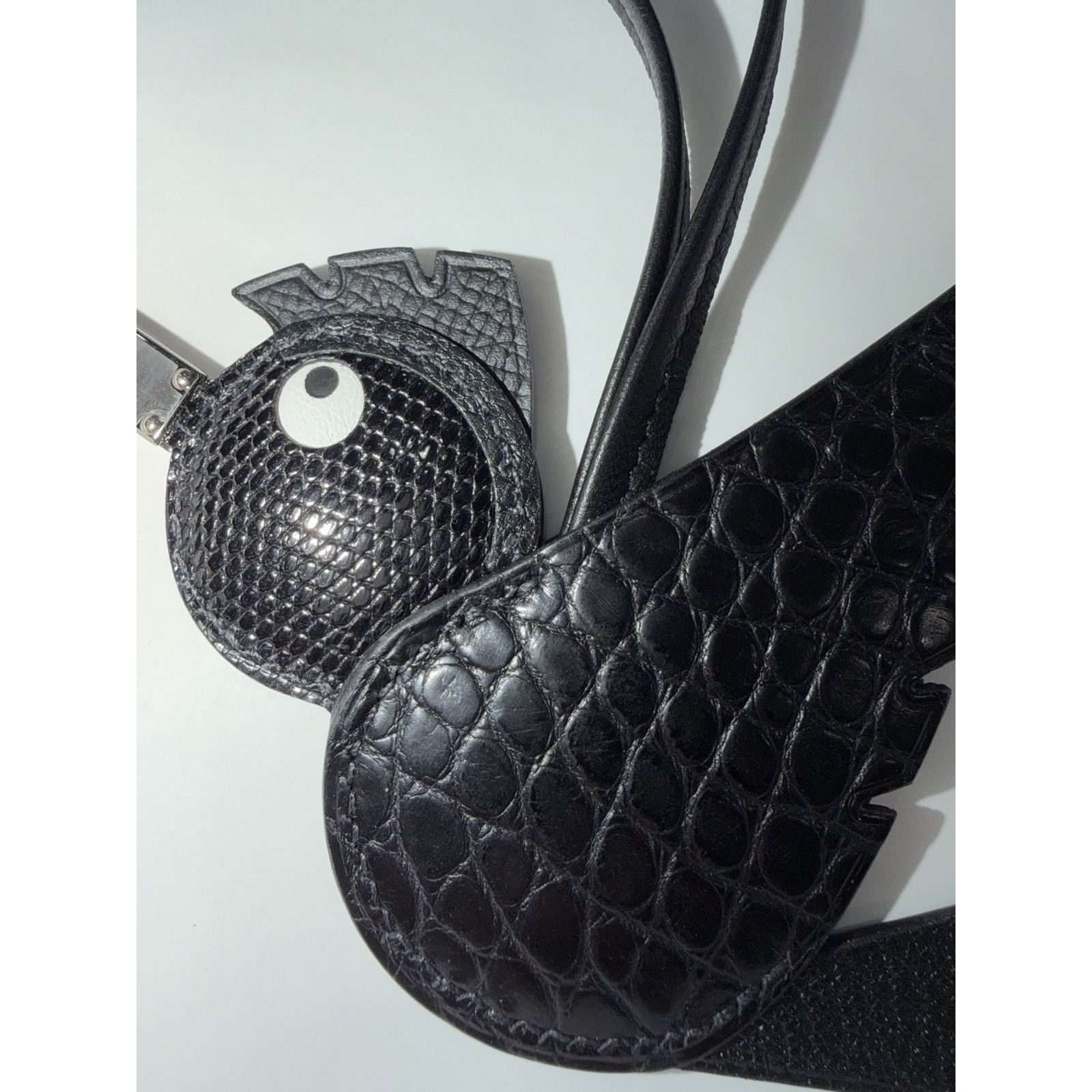 Hermes Hermes Birdy Birdie Black Alligator Lizard Chevre Bag Charm Size ONE SIZE - 16 Thumbnail