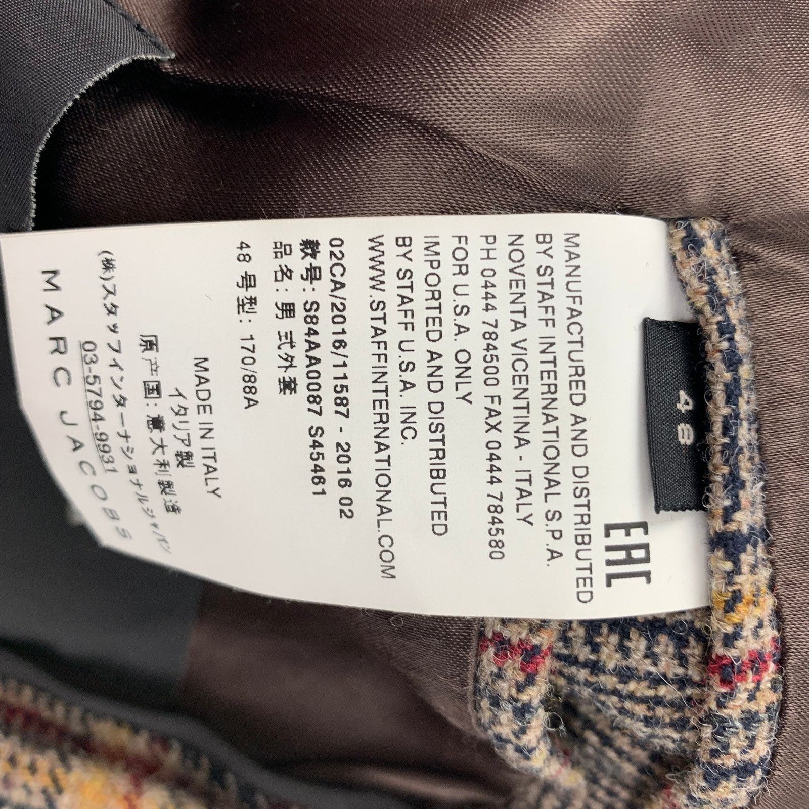Marc Jacobs MARC JACOBS Size 38 Tan Plaid Wool Buttoned Coat Size US S / EU 44-46 / 1 - 6 Thumbnail