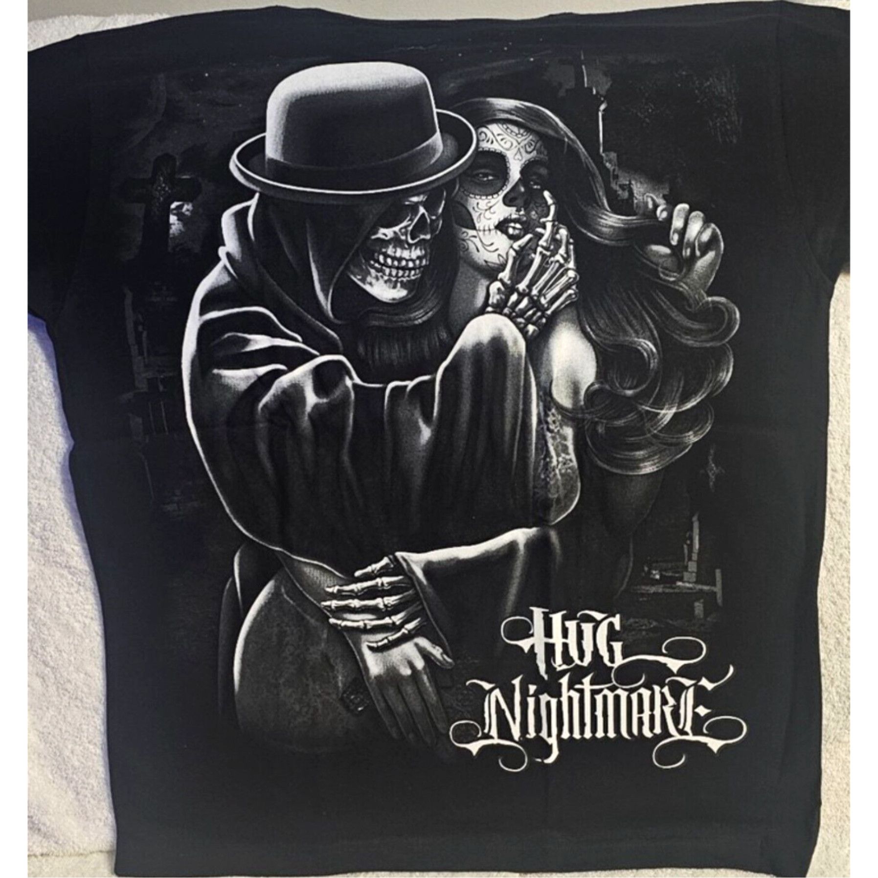 Cemetery Haunts Vintage Washed Hand-Frayed T-Shirt