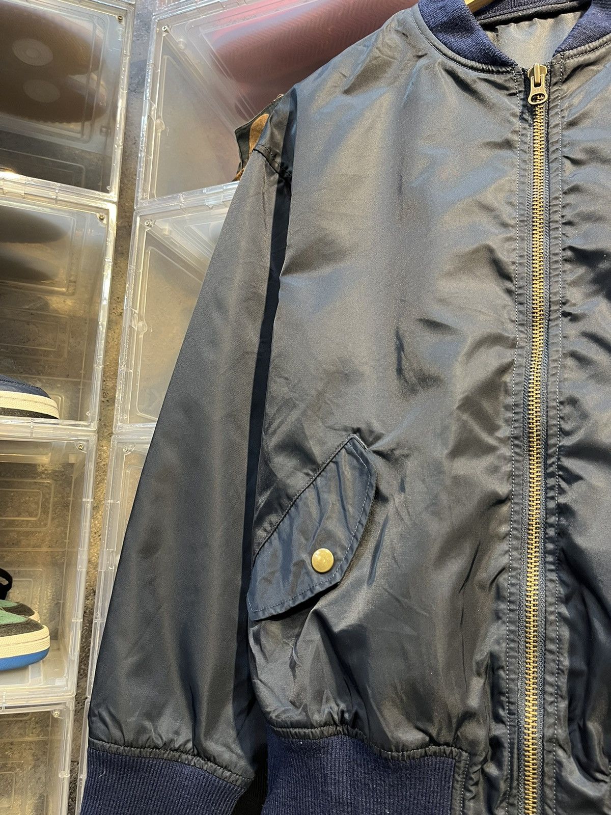 Beams Plus × Designer × Japanese Brand RAY BEAM by BEAMS JAPANESE BOMBER JACKET ADJUSTABLE Size L / US 10 / IT 46 - 3 Thumbnail