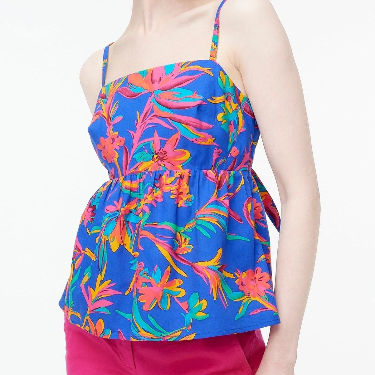 J.Crew J.Crew Factory Tropical Floral Tank Top blue pink size 12 Size XL / US 12-14 / IT 48-50 - 1 Thumbnail