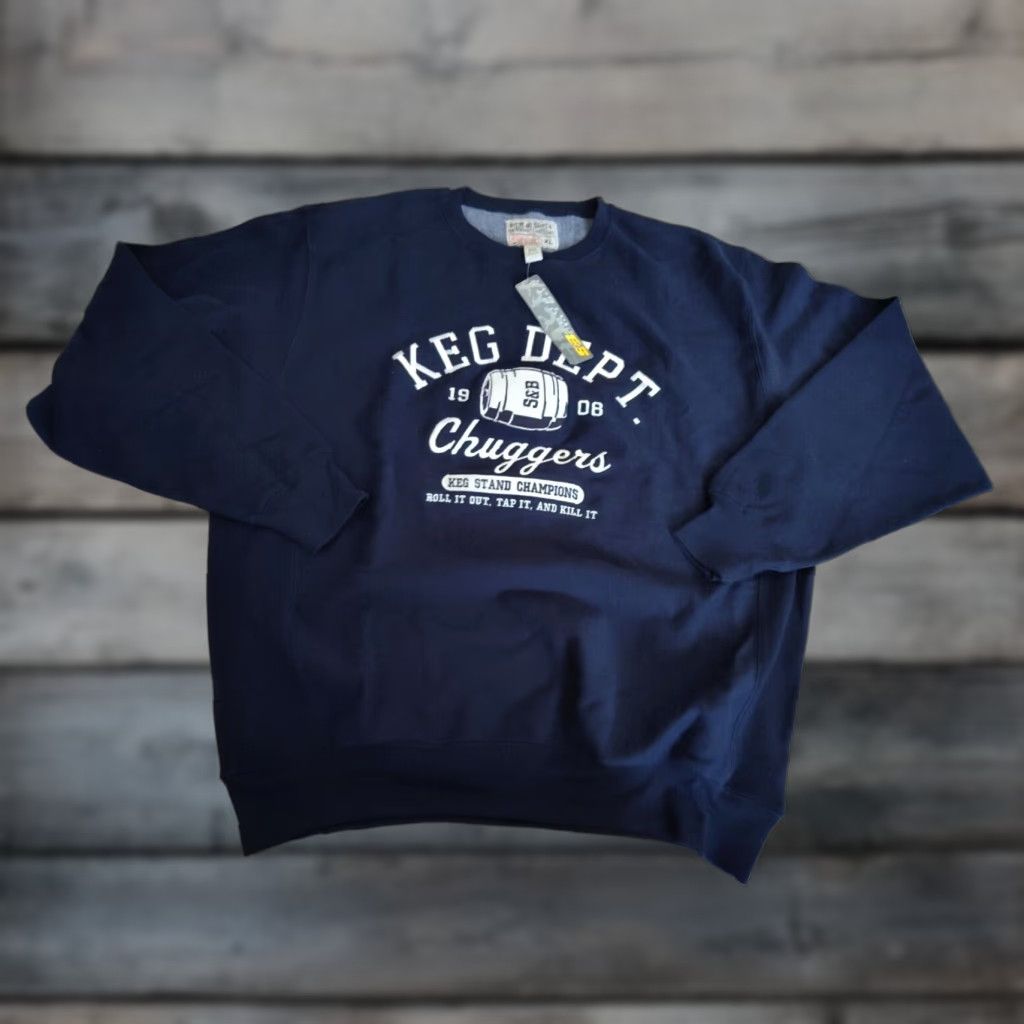 Vintage VINTAGE Steve & Barry's Sweatshirt XL Men’s Y2K College Beer 90s Fleece Pullover All Seasons Size US XL / EU 56 / 4 - 1 Thumbnail