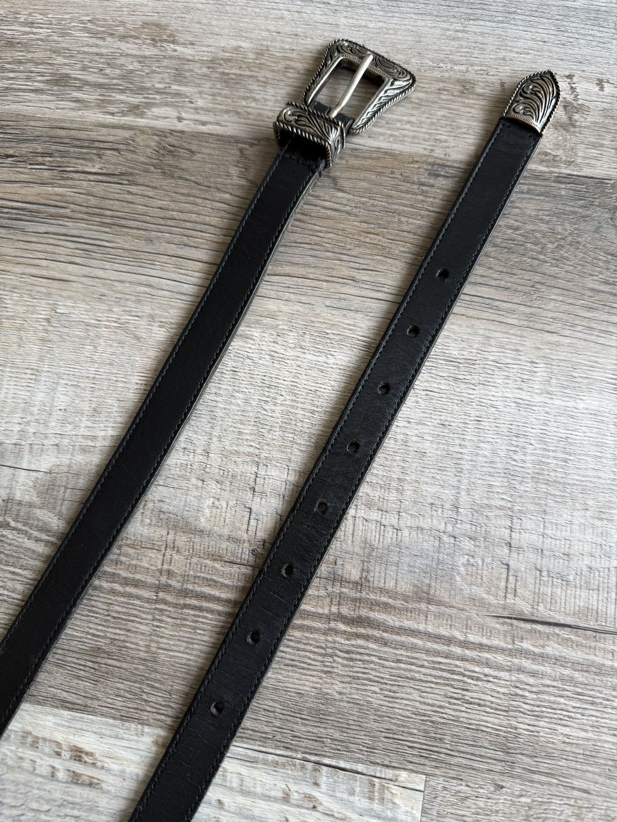 Saint Laurent Paris SS14 Hedi Slimane Leather Western Belt 30-34 Size 32 - 6 Thumbnail