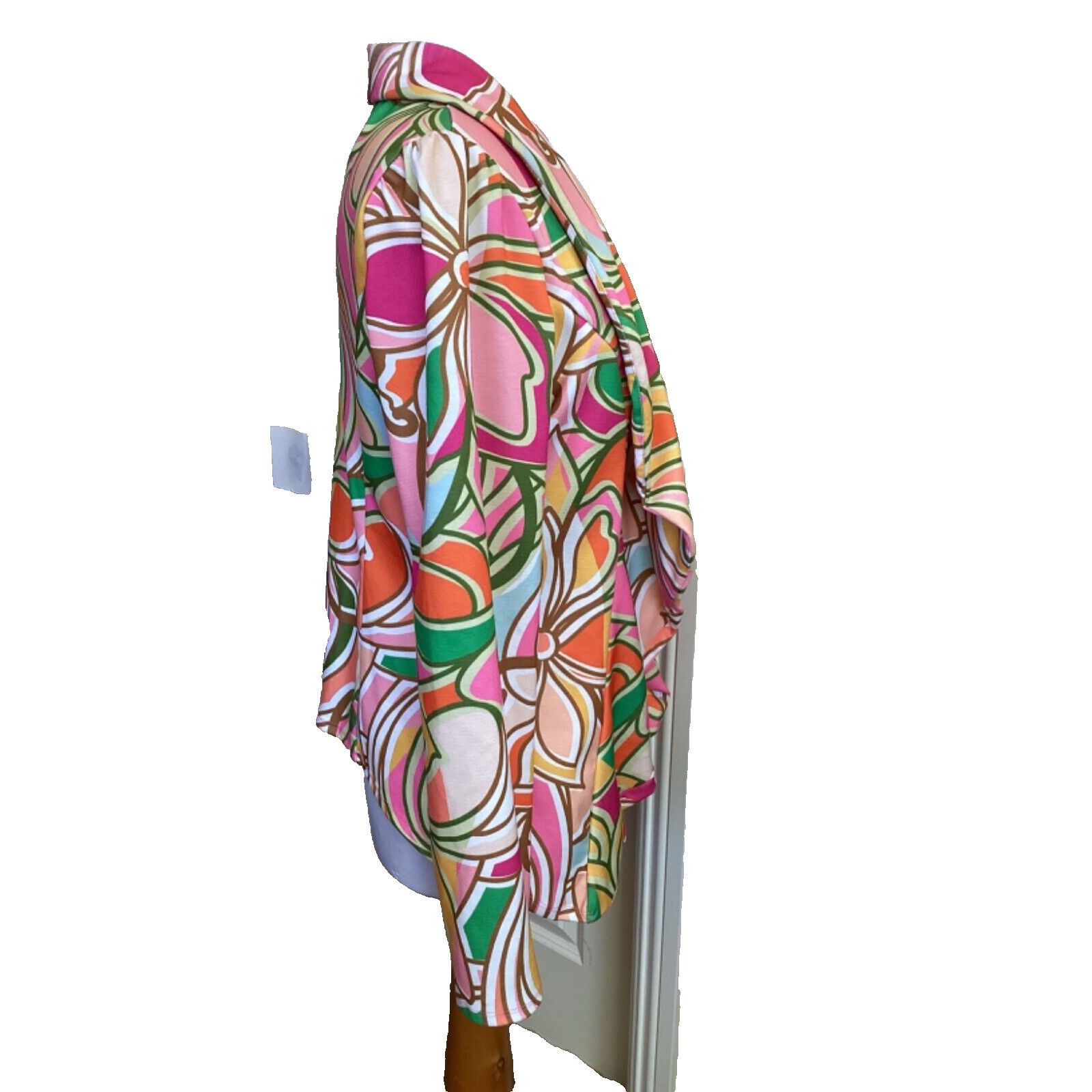 Other HEIMISH USA RETRO 70'S NEON FLORAL OPEN FRONT CARDIGAN SZ 1X Size XXL / US 16-18 / IT 52-54 - 5 Thumbnail